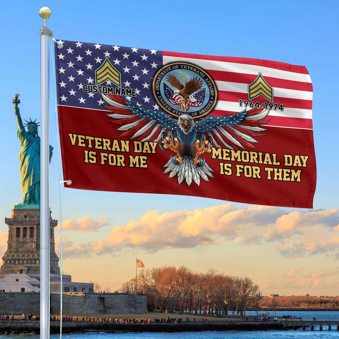 US Veteran Custom Grommet Flag VPVC106807, Gifts For US Veteran, Best Gifts On Father's Day, Armed Forces Day, Independence Day, Veterans Day.