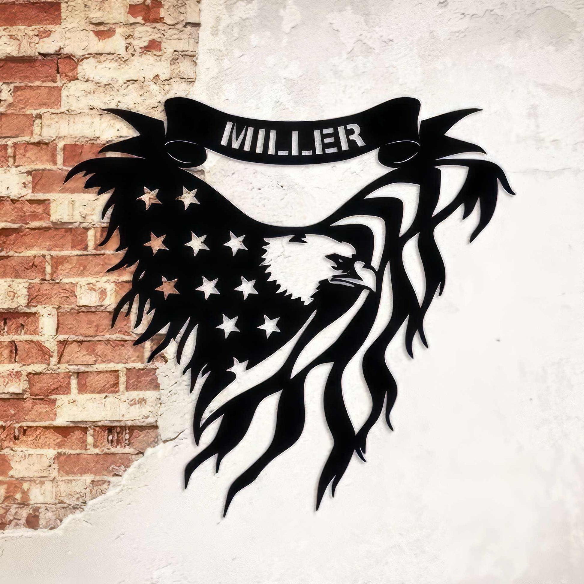 Premium Custom US Veteran Metal Signs VPVC901047, Gifts For US Veteran, Eagle We The People American Flag Metal Sign