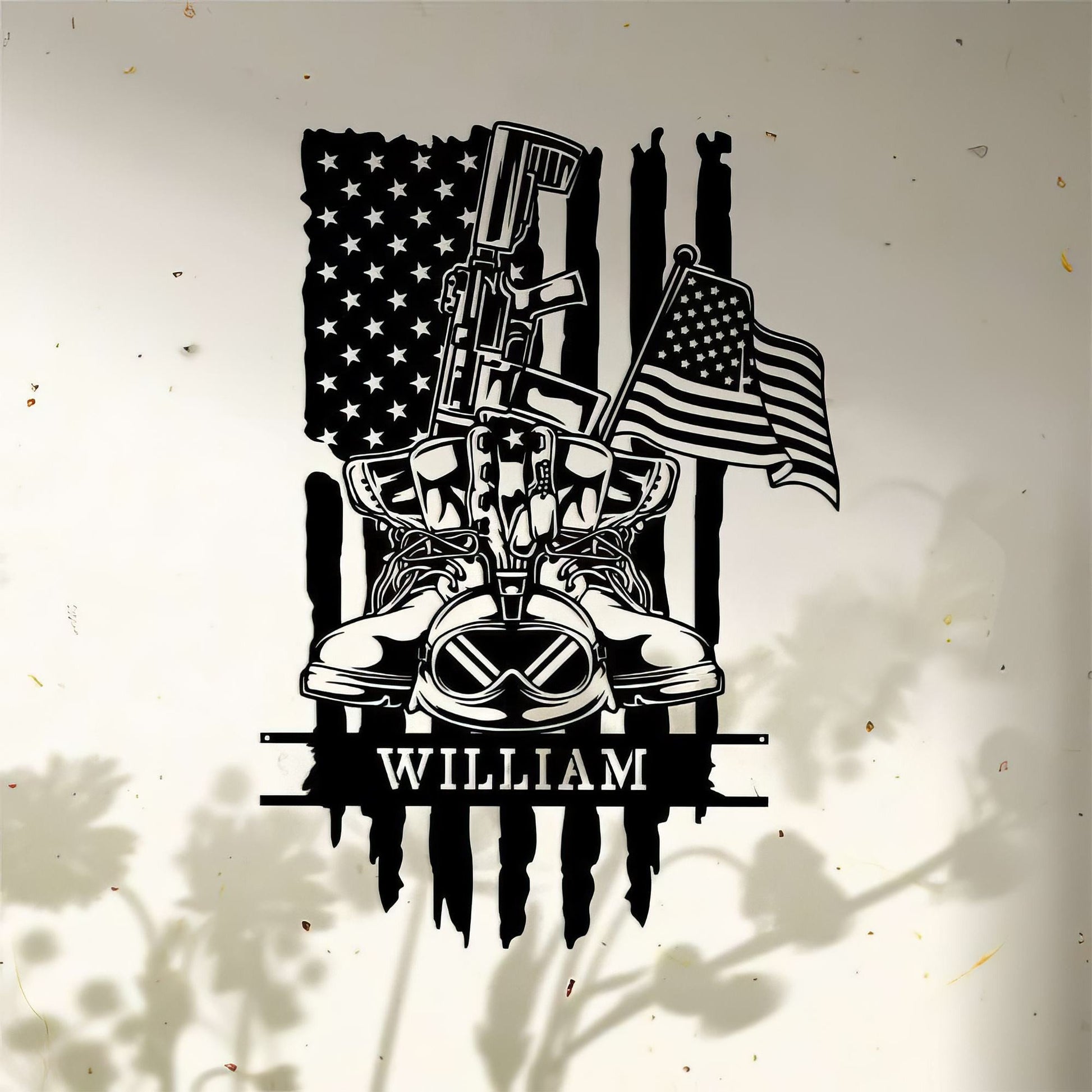 Premium Custom US Veteran Metal Signs VPVC901053, Gifts For US Veteran, Combat Boots Military Sign Independence Day Veteran Day Patriotic Decor