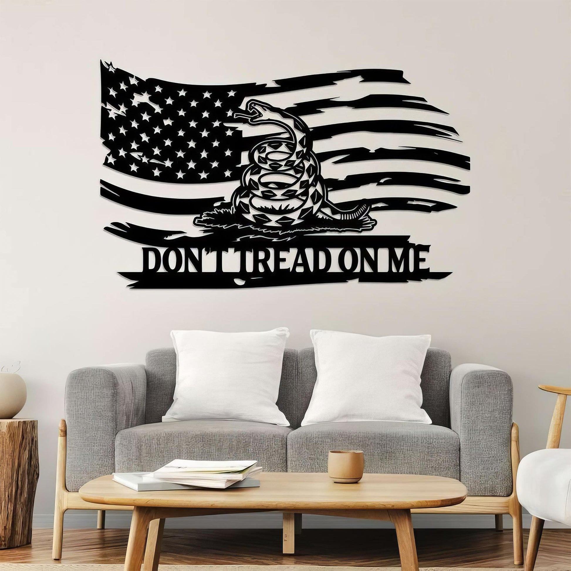 Premium Custom US Veteran Metal Signs VPVC901058, Gifts For US Veteran, Don’t Tread On Me American Flag Sign Independence Day Veteran Day Patriotic Decor