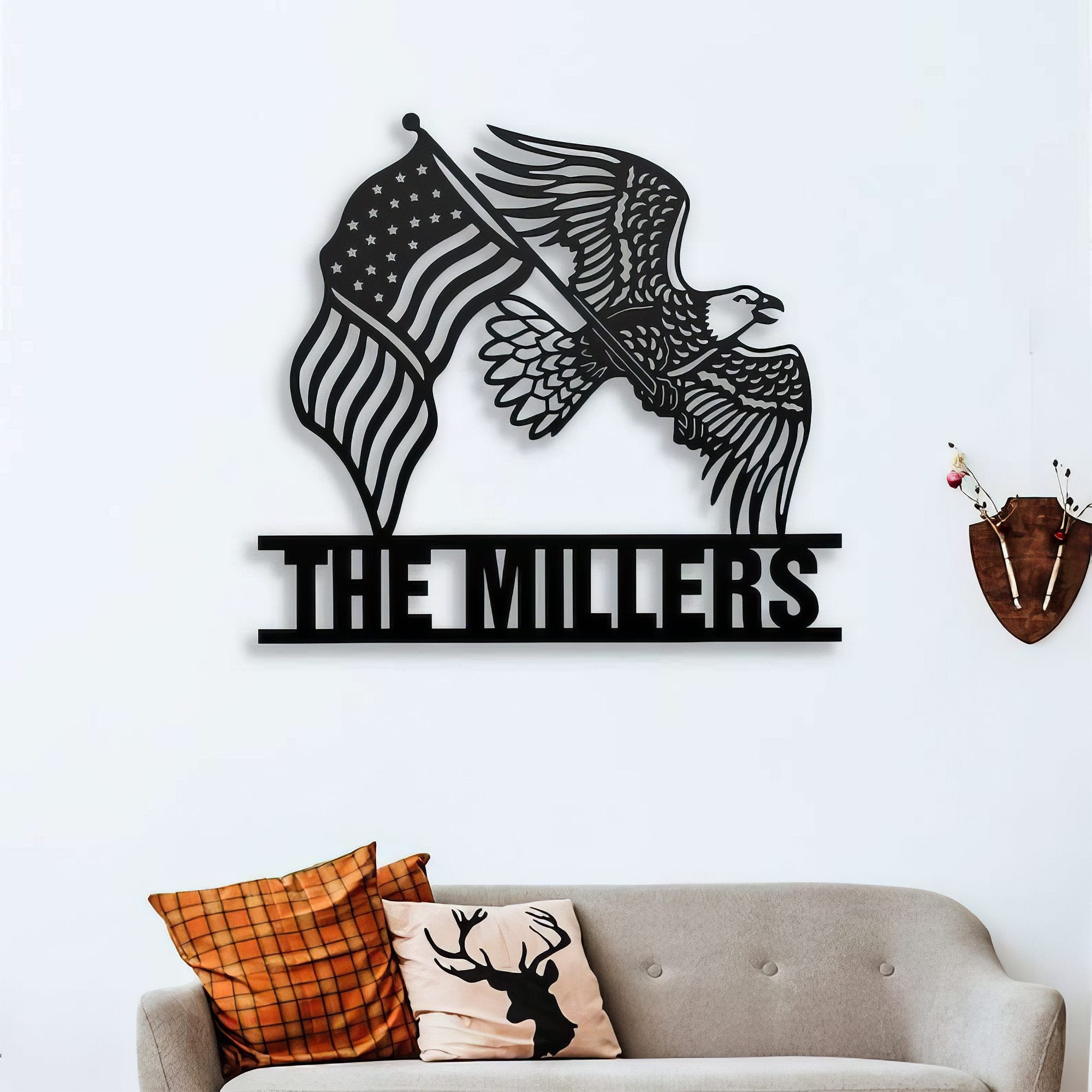 Premium Custom US Veteran Metal Signs VPVC901059, Gifts For US Veteran, Eagle American Flag Sign Independence Day Veteran Day Patriotic Decor Gift