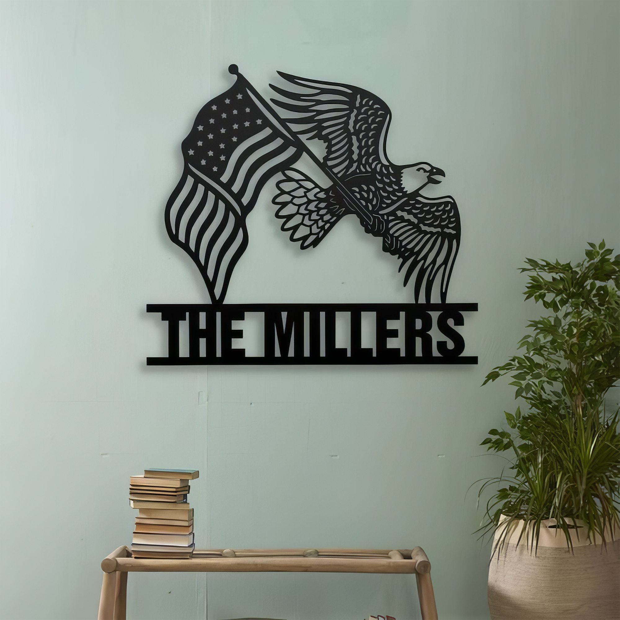 Premium Custom US Veteran Metal Signs VPVC901059, Gifts For US Veteran, Eagle American Flag Sign Independence Day Veteran Day Patriotic Decor Gift