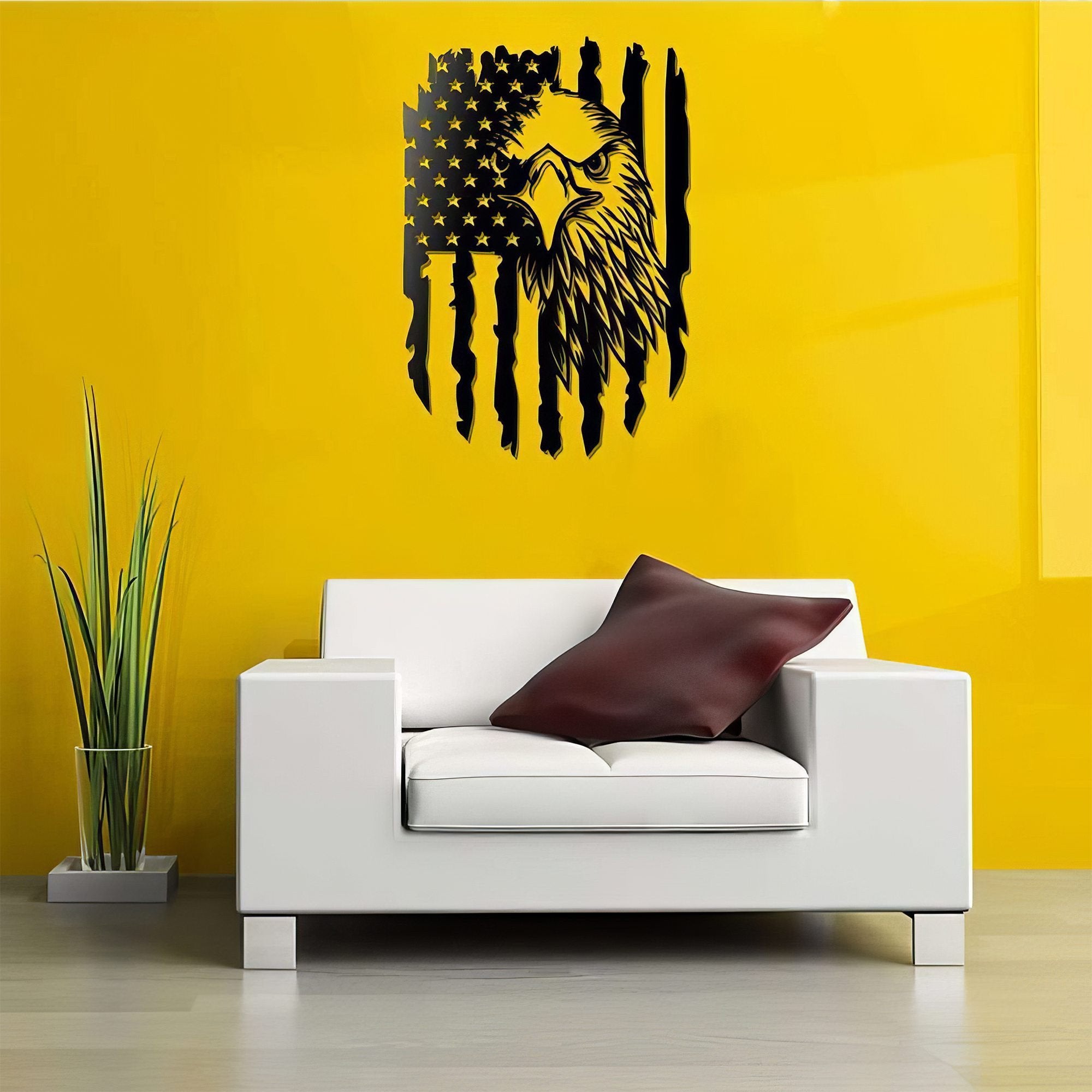 Premium Custom US Veteran Metal Signs VPVC901060, Gifts For US Veteran, Eagle American Flag Sign Independence Day Veteran Day Patriotic Decor Gift