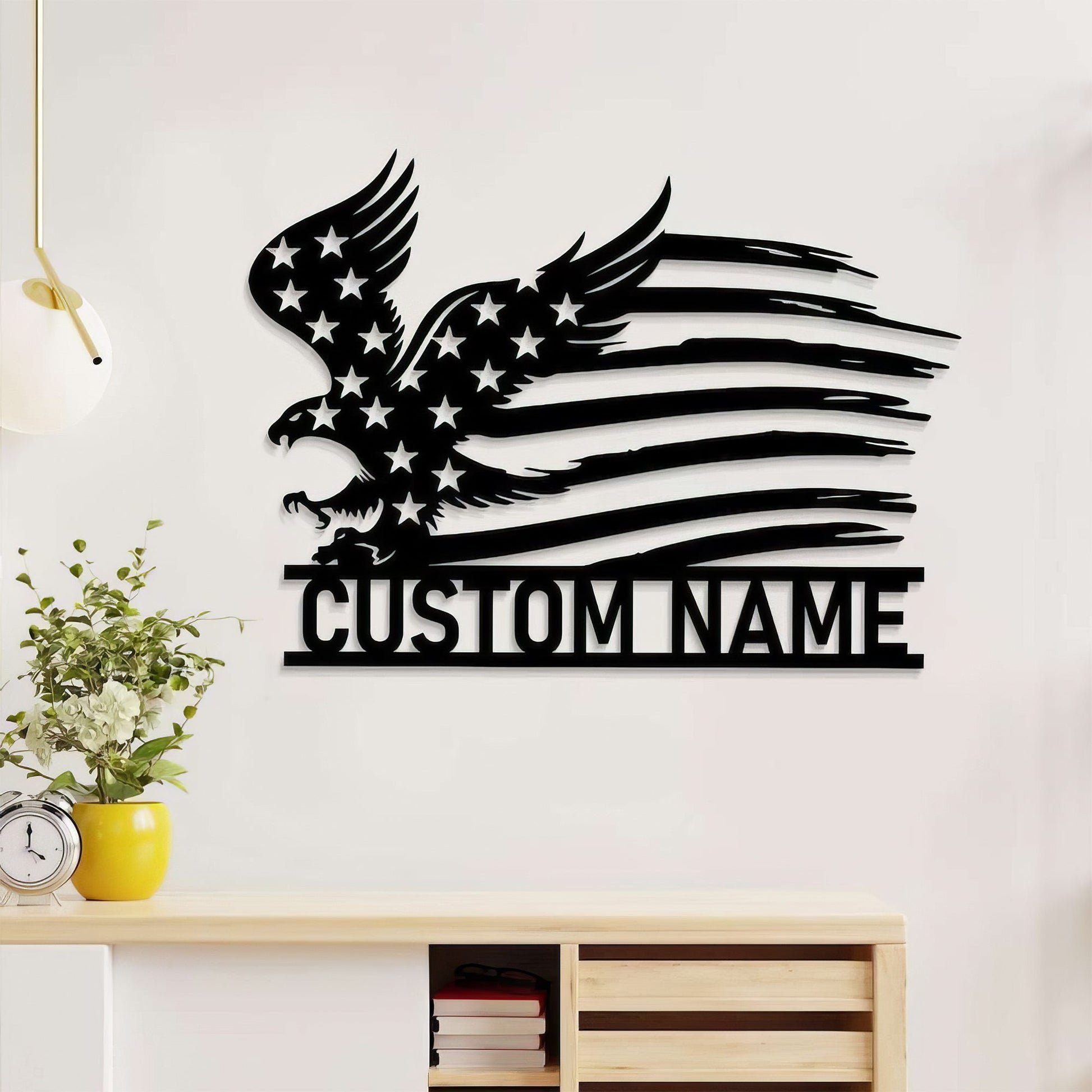 Premium Custom US Veteran Metal Signs VPVC901063, Gifts For US Veteran, Eagle Flag Sign Independence Day Veteran Day Patriotic Decor