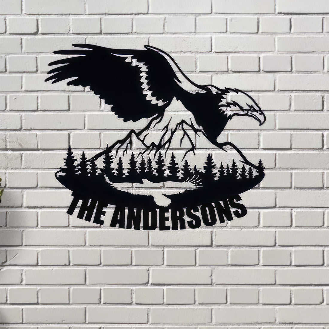 Premium Custom US Veteran Metal Signs VPVC901065, Gifts For US Veterans, Eagle Over Mountain Sign Wildlife Address Sign Patriotic Decor