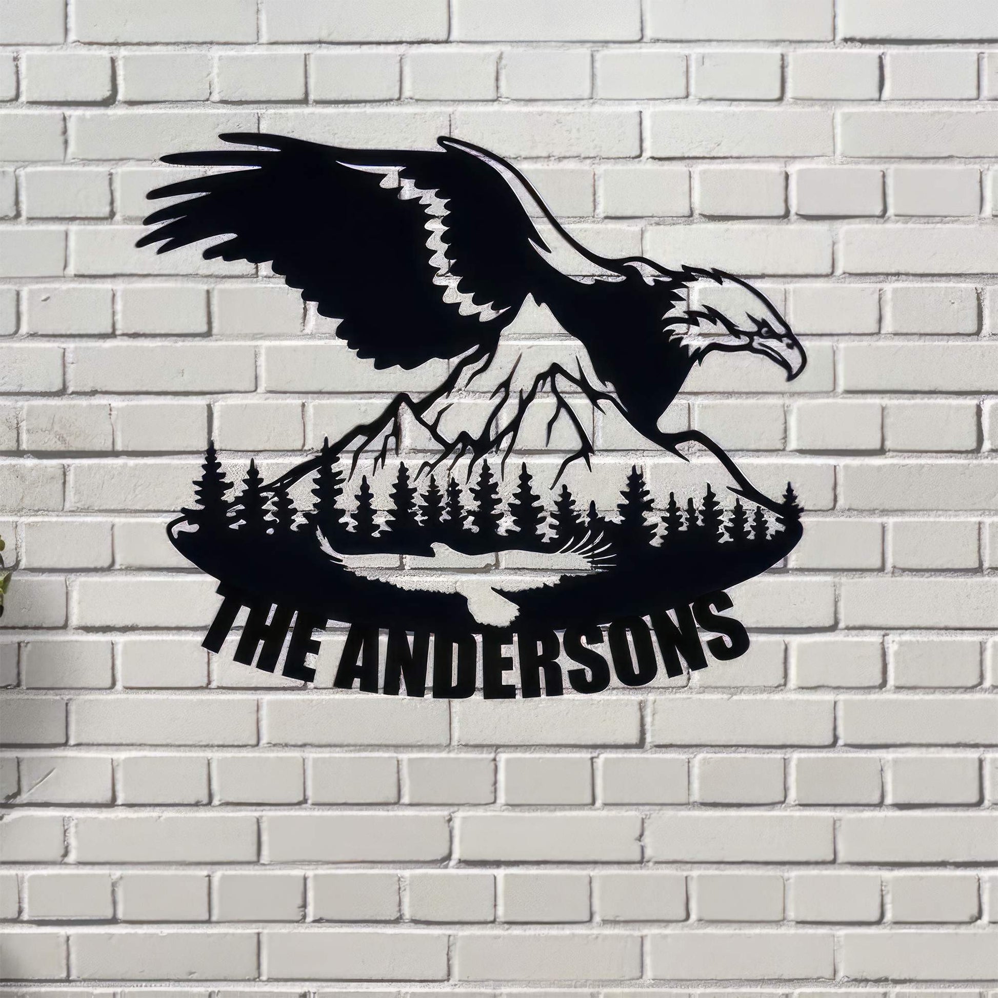 Premium Custom US Veteran Metal Signs VPVC901065, Gifts For US Veterans, Eagle Over Mountain Sign Wildlife Address Sign Patriotic Decor