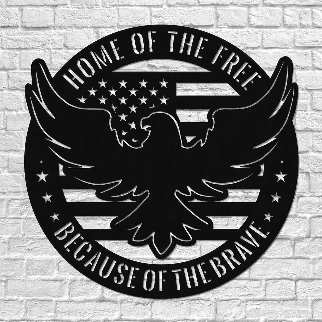 Premium US Veteran Metal Signs VPVC901066, Gifts For US Veterans, Eagle Sign Home of the Free Because of the Brave Independence Day Veteran Day Home Decor Gift for Patriot