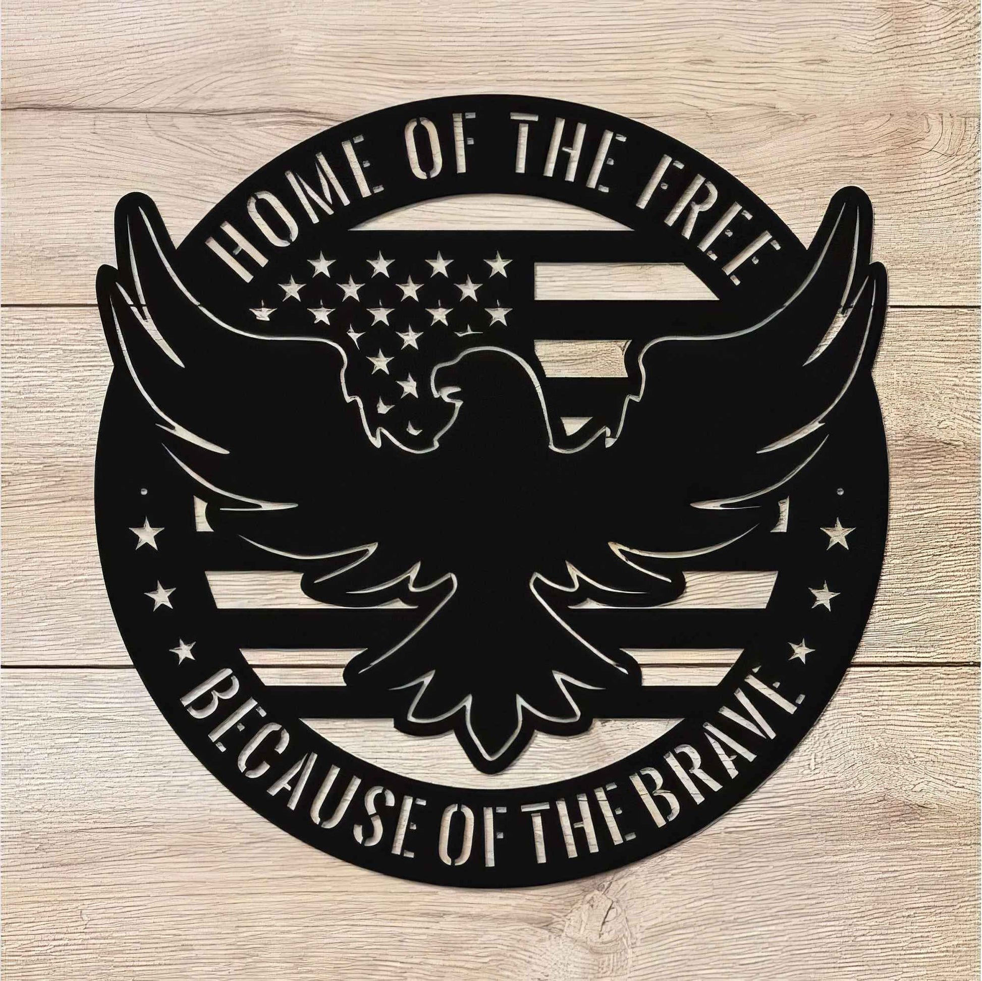Premium US Veteran Metal Signs VPVC901066, Gifts For US Veterans, Eagle Sign Home of the Free Because of the Brave Independence Day Veteran Day Home Decor Gift for Patriot