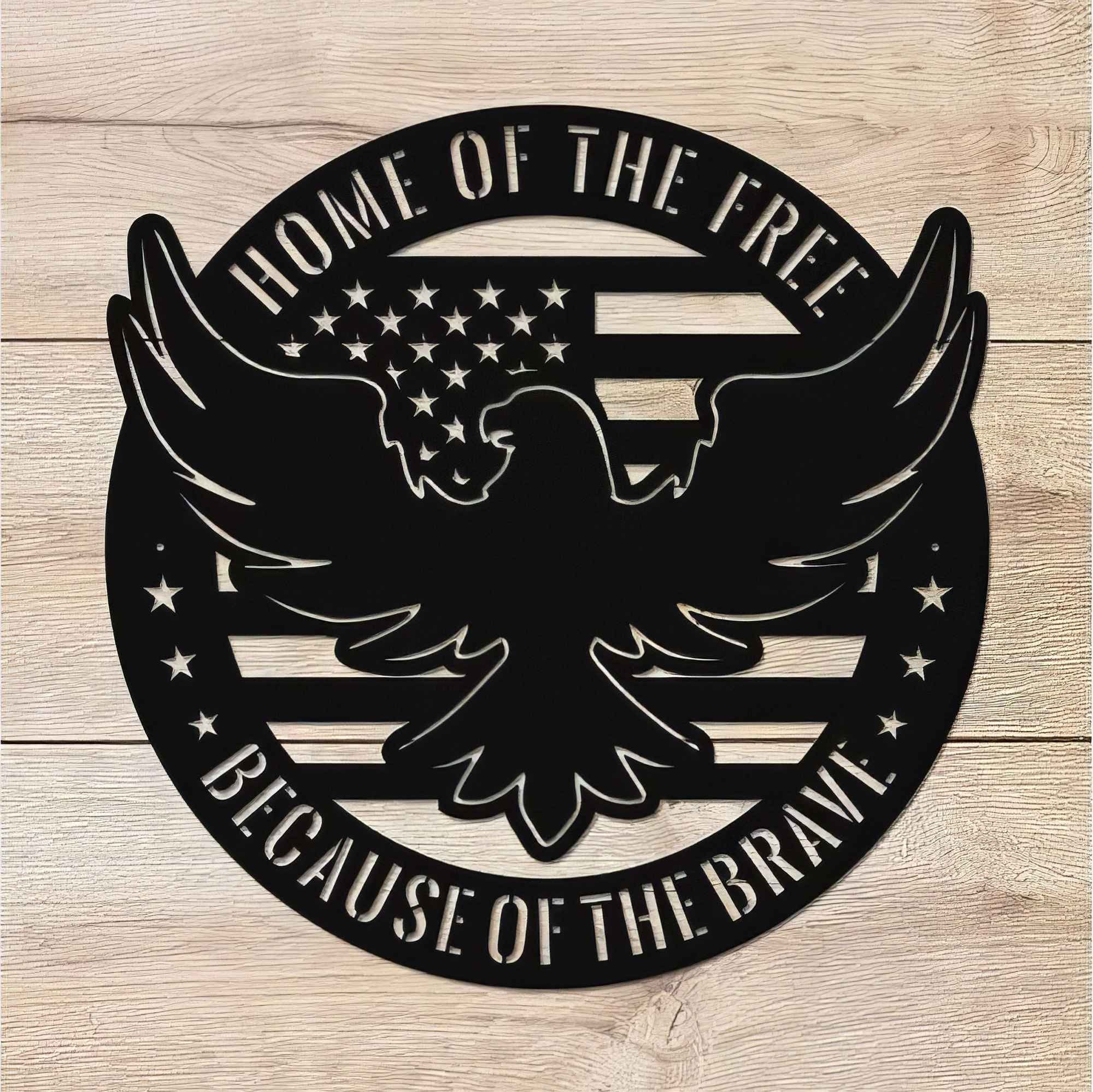 Premium US Veteran Metal Signs VPVC901066, Gifts For US Veterans, Eagle Sign Home of the Free Because of the Brave Independence Day Veteran Day Home Decor Gift for Patriot