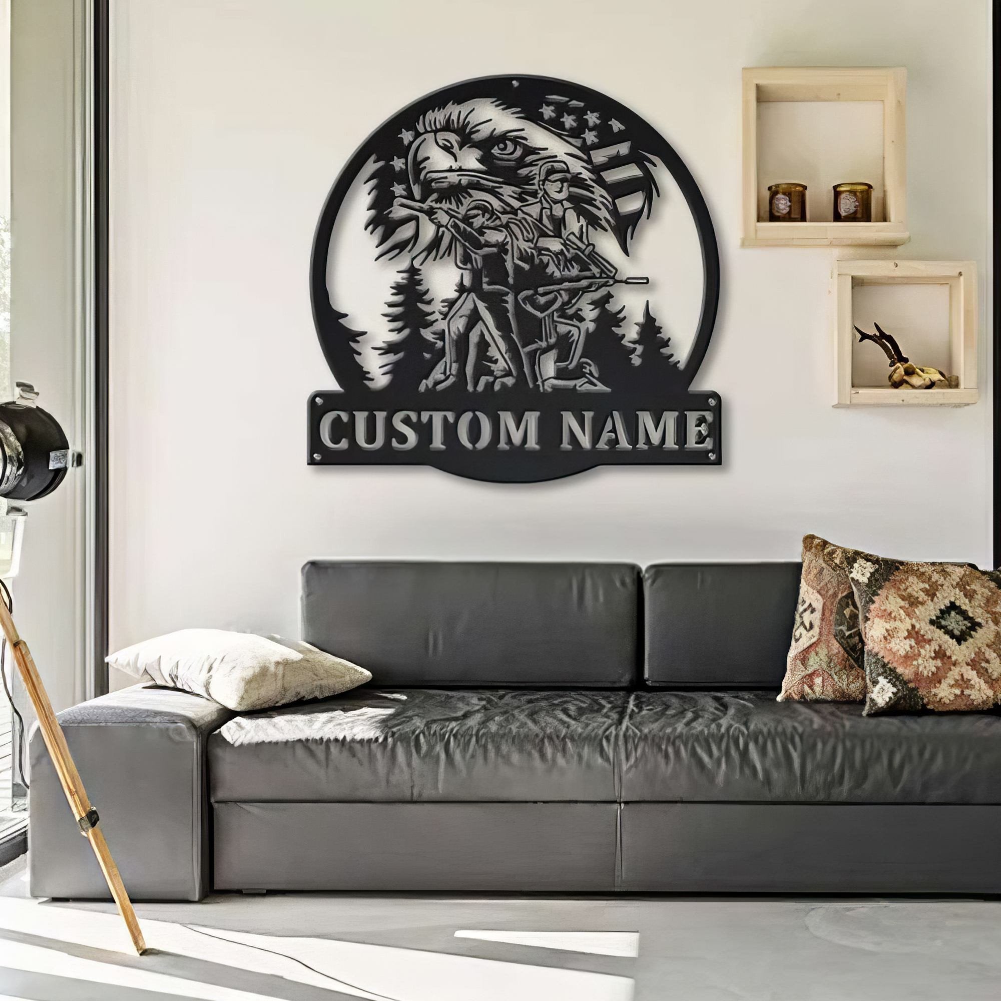 Premium US Veteran Metal Signs VPVC901068, Gifts For US Veterans, Eagle USA Flag Soldier Military Sign Independence Day Veteran Day Patriotic Decor Gift