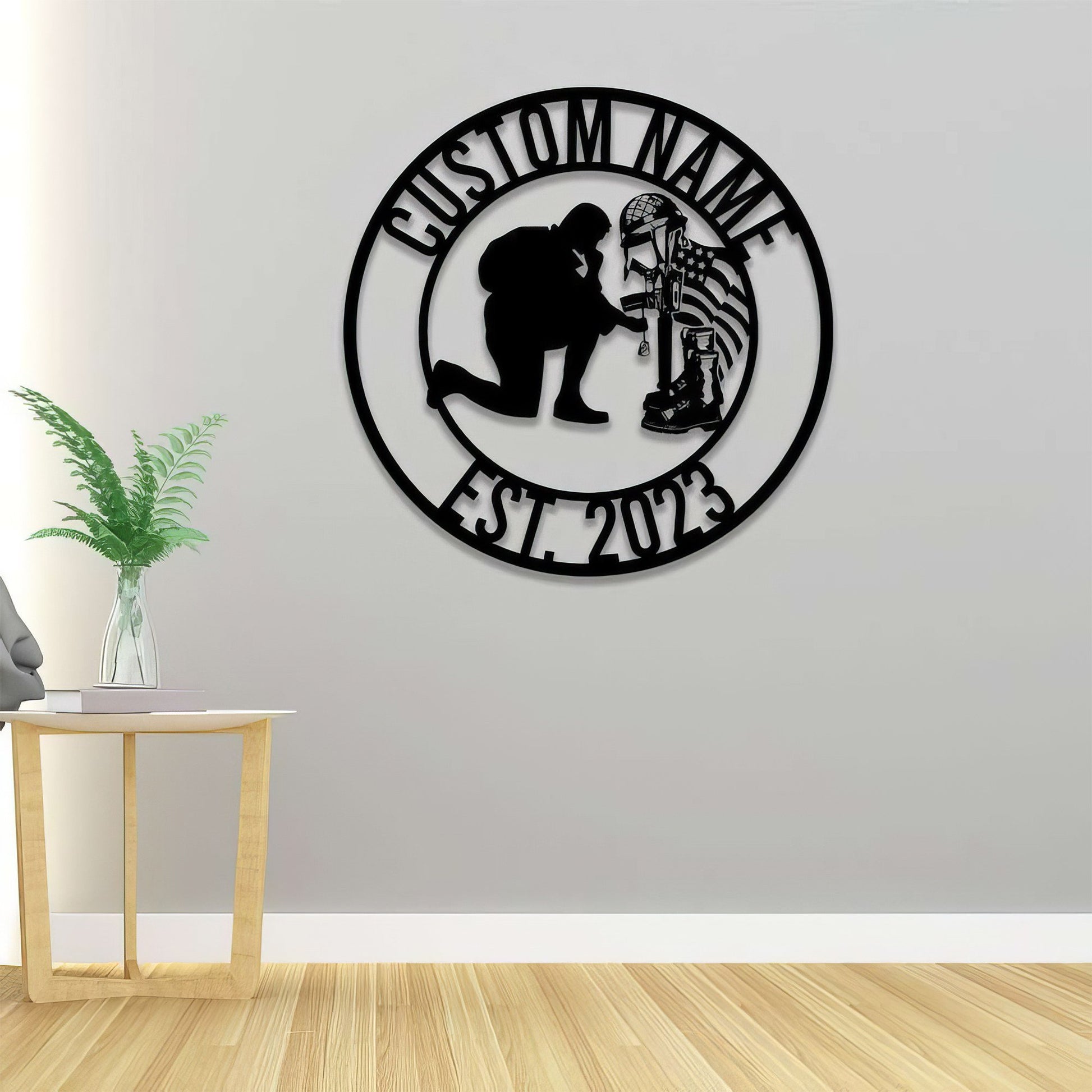 Premium US Veteran Metal Signs VPVC901073, Gifts For US Veterans, Fallen Soldier Memorial Sign Independence Day Veteran Day Patriotic Decor Gift