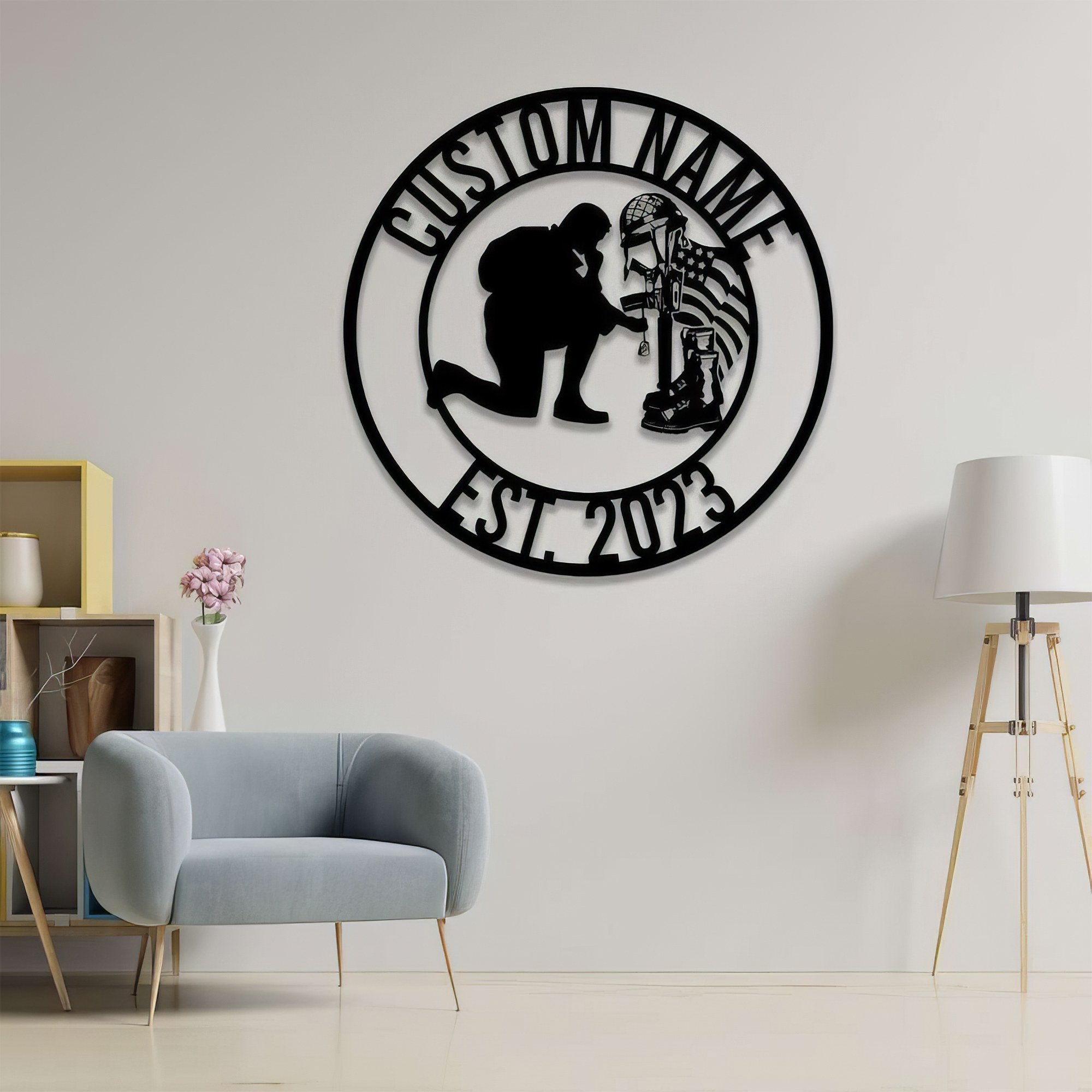 Premium US Veteran Metal Signs VPVC901073, Gifts For US Veterans, Fallen Soldier Memorial Sign Independence Day Veteran Day Patriotic Decor Gift