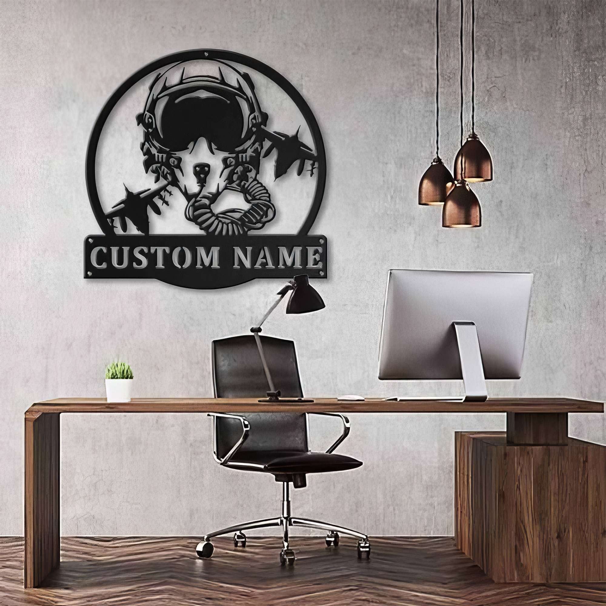 Premium Custom US Veteran Metal Signs VPVC901079, Gifts For US Veterans, Fighter Pilot Sign Air Force Independence Day Jet Fighter Veteran Day Patriotic Decor Gift