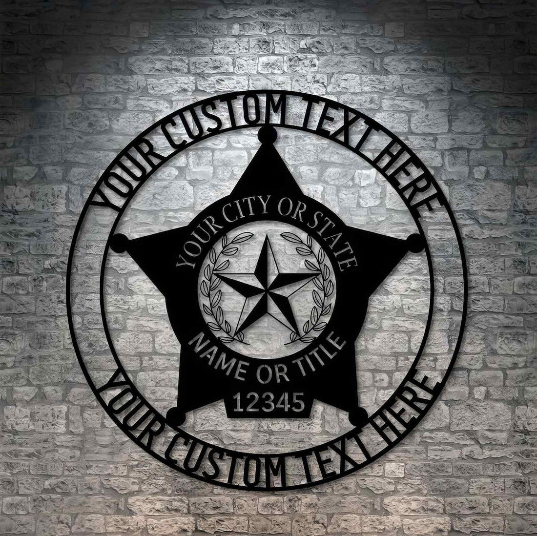 Premium Custom US Veteran Metal Signs VPVC901081, Gifts For US Veterans, Five Point Star Police Badge Sign Police Officer Anniversary Gift Patriotic Decor Gift