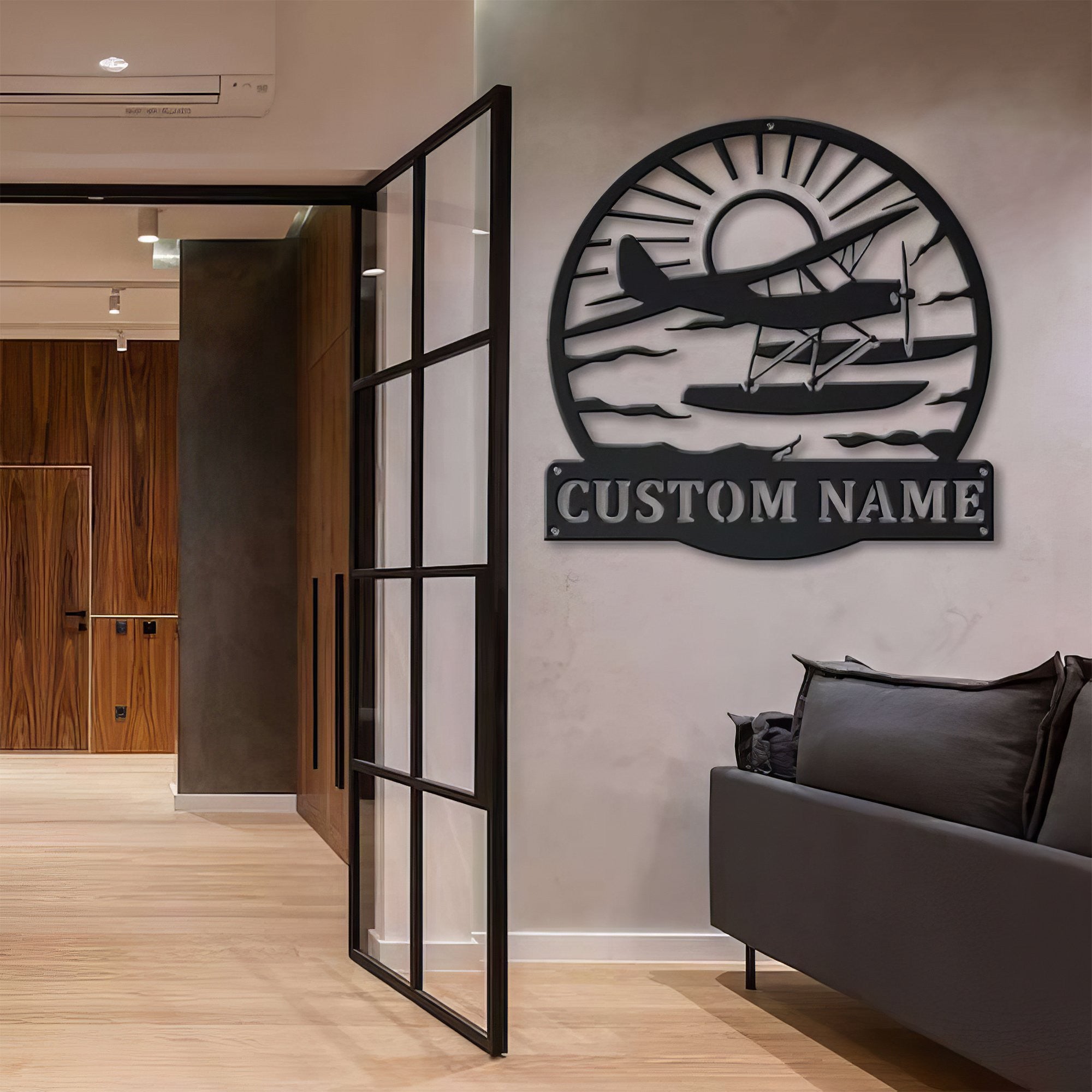 Premium Custom US Veteran Metal Signs VPVC901082, Gifts For US Veterans, Floatplane Sign Aircraft Hangar Pilot Name Sign Airforce Patriotic Decor Gift