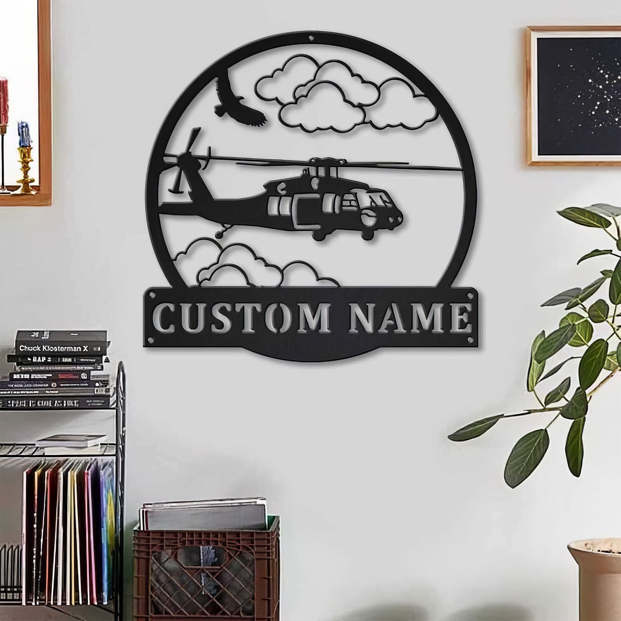 Premium Custom US Veteran Metal Signs VPVC901086, Gifts For US Veterans, Helicopter Machine Sign Aircraft Hangar Pilot Name Sign Airforce Patriotic Decor Gift