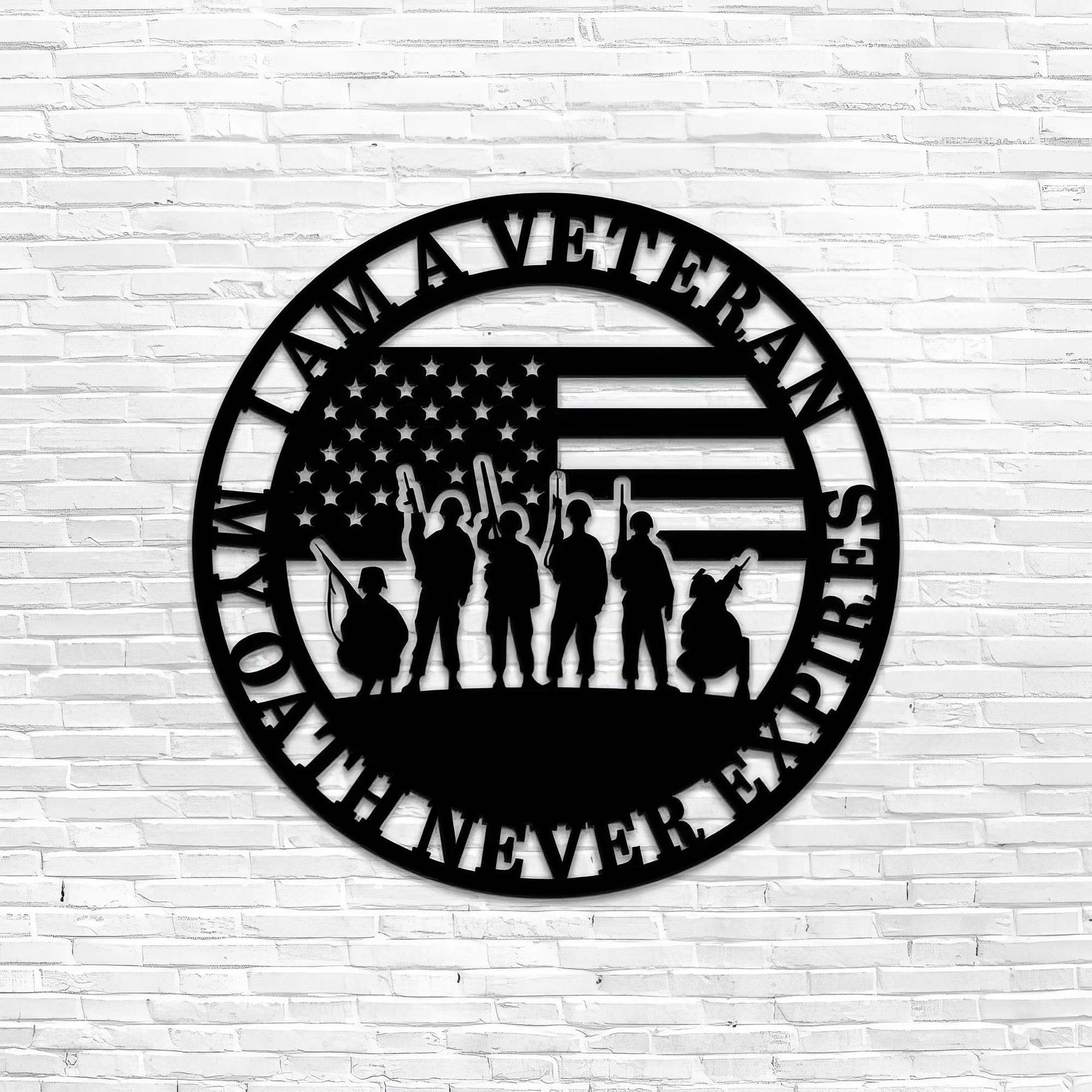 Premium Custom US Veteran Metal Signs VPVC901090, Gifts For US Veterans, I am a Veteran My Oath Never Expires Sign Retirement Gift Independence Day Veteran Day Patriotic Decor