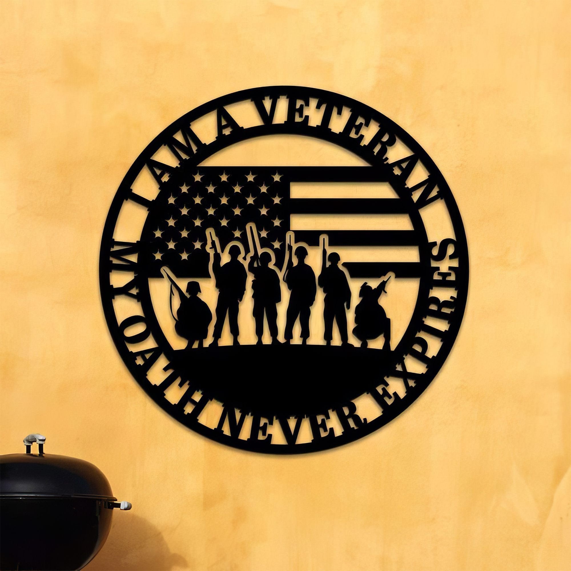 Premium Custom US Veteran Metal Signs VPVC901090, Gifts For US Veterans, I am a Veteran My Oath Never Expires Sign Retirement Gift Independence Day Veteran Day Patriotic Decor