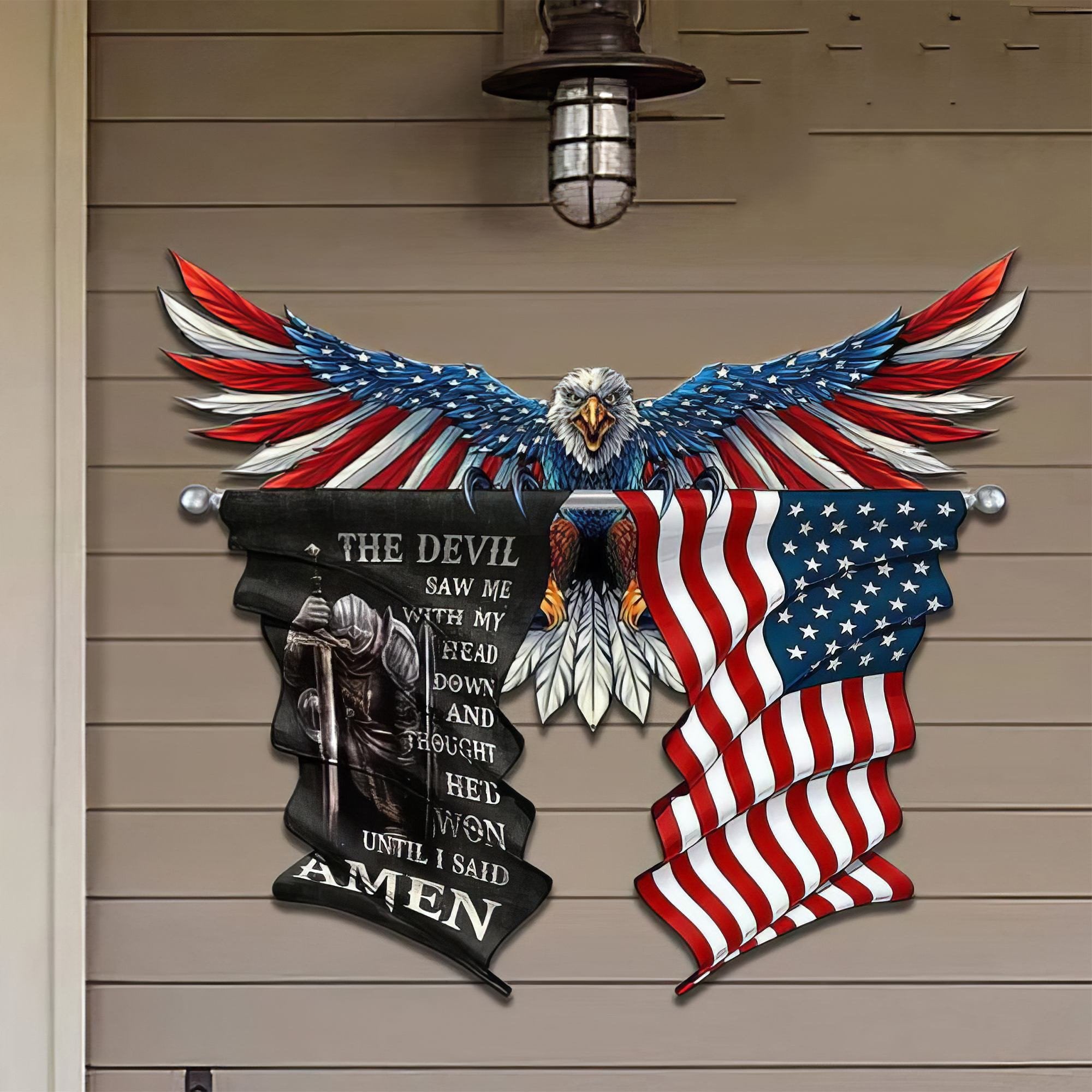 Premium Custom US Veteran Metal Signs VPVC901094, Gifts For US Veterans, Knight Templar Eagle Sign Independence Day Veteran Day Home Decor Gift for Patriot