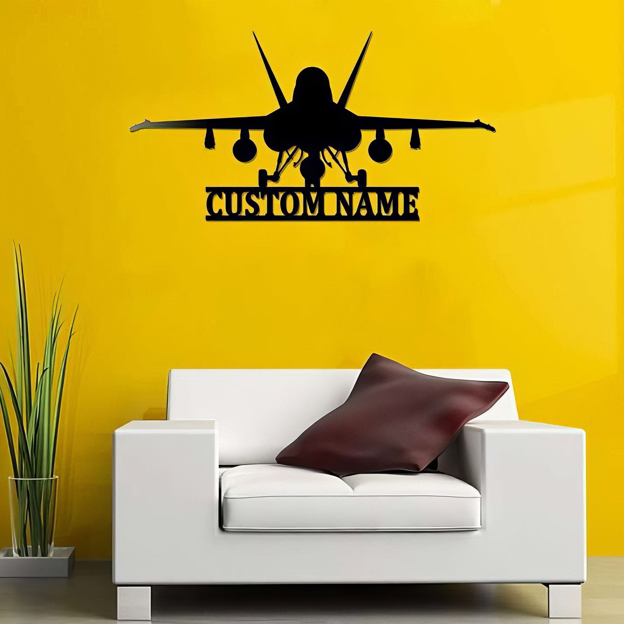 Premium Custom US Veteran Metal Signs VPVC901099, Gifts For US Veterans, Military Fighter Aircraft Sign Aircraft Hangar Pilot Name Sign Airforce Patriotic Decor Gift