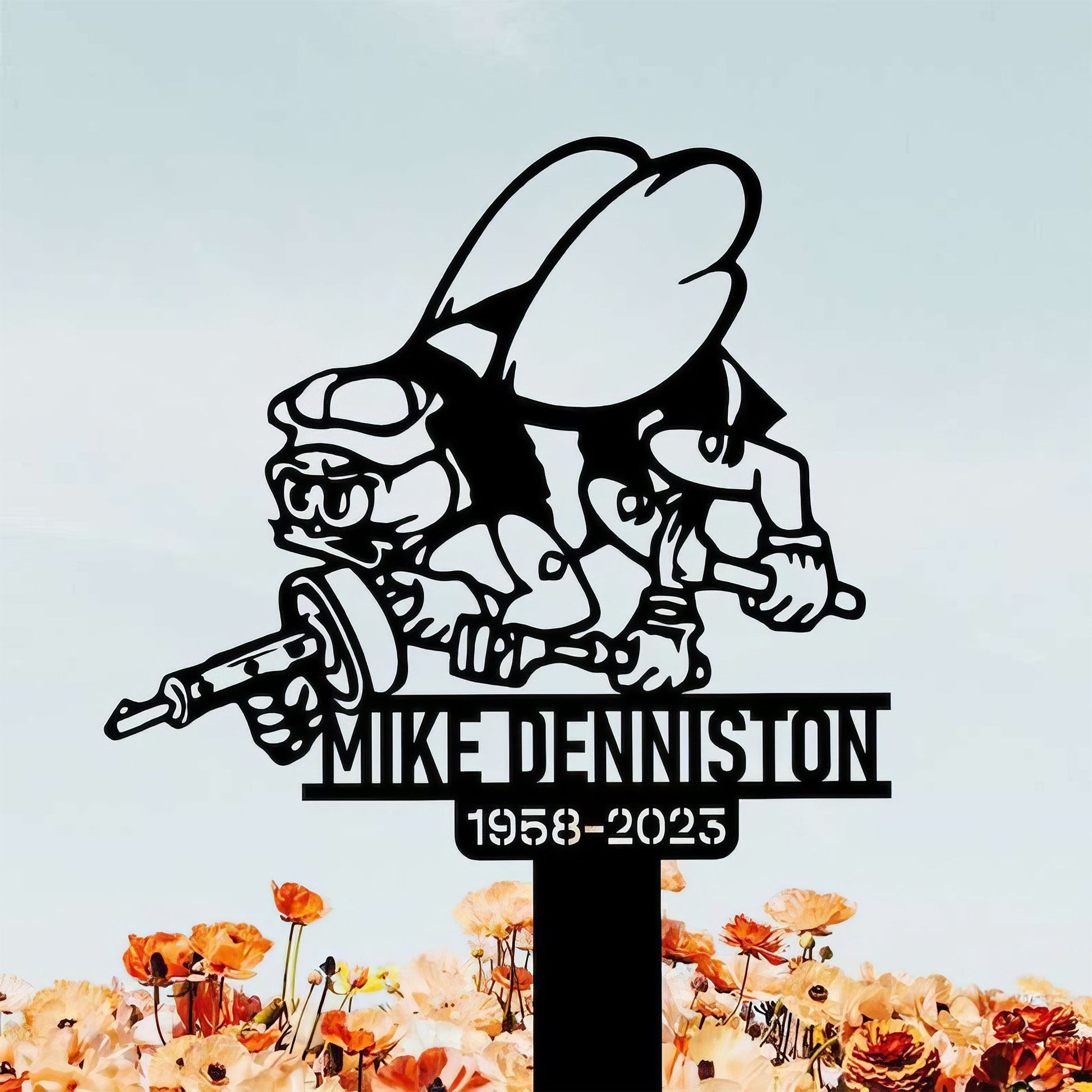 Premium Custom US Veteran Metal Signs VPVC901102, Gifts For US Seabees, Navy Seabees Memorial Sign Yard Stakes Patriotic Grave Marker Cemetery Decor