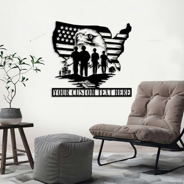 Premium Custom US Veteran Metal Signs VPVC901103, Gifts For US Veterans, Patriotic US Eagle Military Sign Independence Day Veteran Day Patriotic Decor