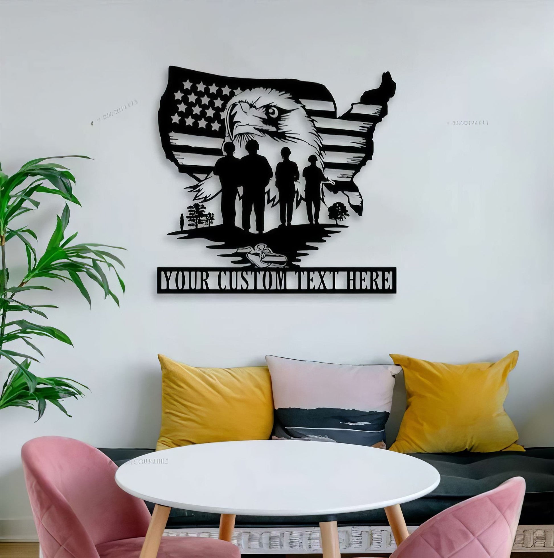 Premium Custom US Veteran Metal Signs VPVC901103, Gifts For US Veterans, Patriotic US Eagle Military Sign Independence Day Veteran Day Patriotic Decor