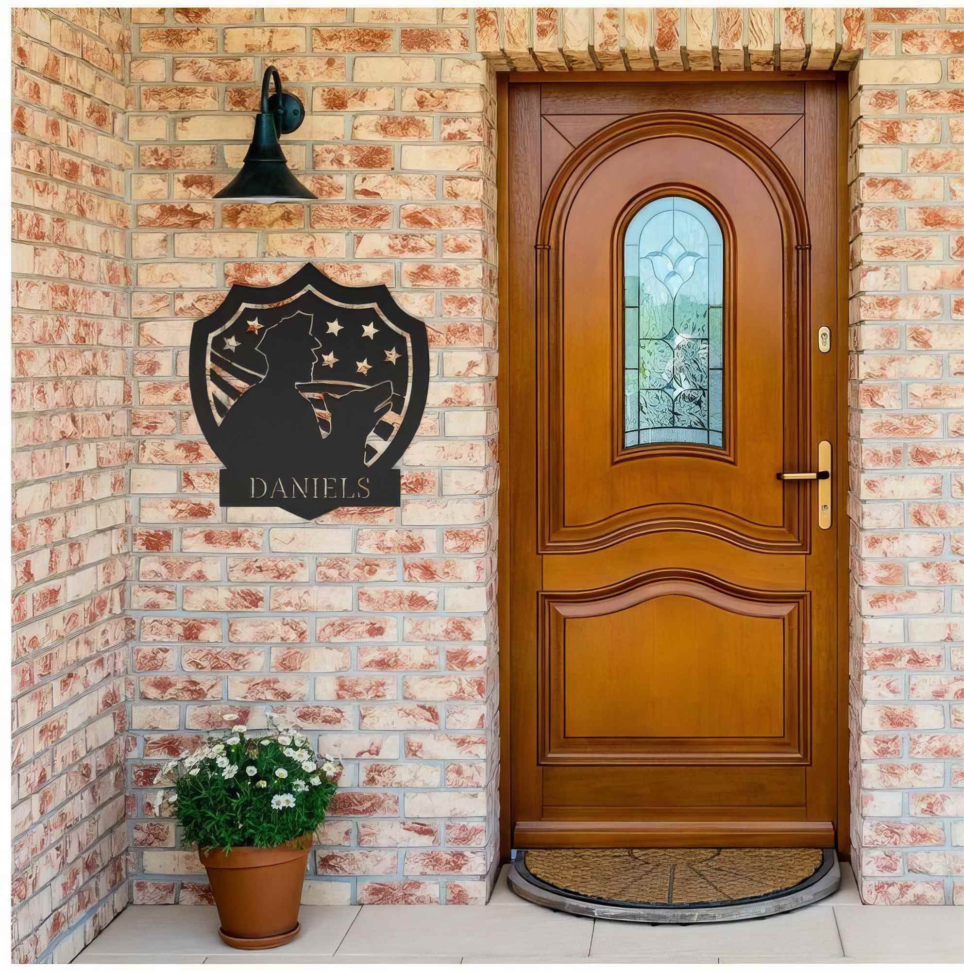 Premium Custom US Veteran Metal Signs VPVC901104, Gifts For US Veterans, Police Academy Sign Sheriff Deputy Gift For Detective Blue Line Veteran Day Patriotic Decor Gift