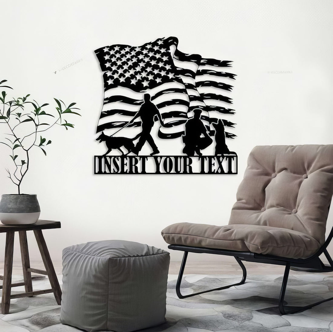 Premium Custom US Veteran Metal Signs VPVC901106, Gifts For US Veterans, Police Officer & K9 Dog Sign Independence Day Veteran Day Patriotic Decor