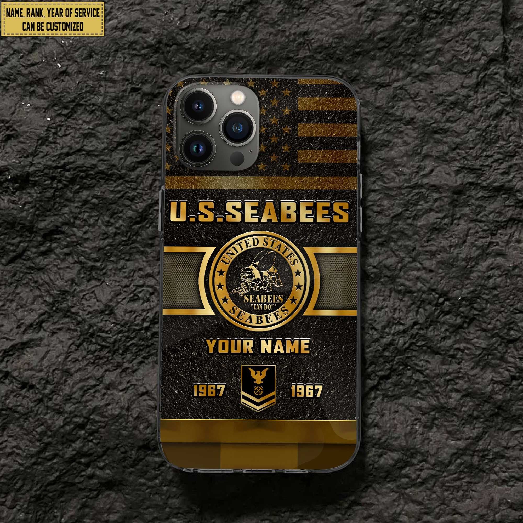 Premium Custom US Seabees Phone Case VPVC501509, Gifts For Seabees Veteran, Gifts For Dad, For Husband, Best Gifts On Father's Day, Armed Forces Day, Independence Day, Veterans Day.