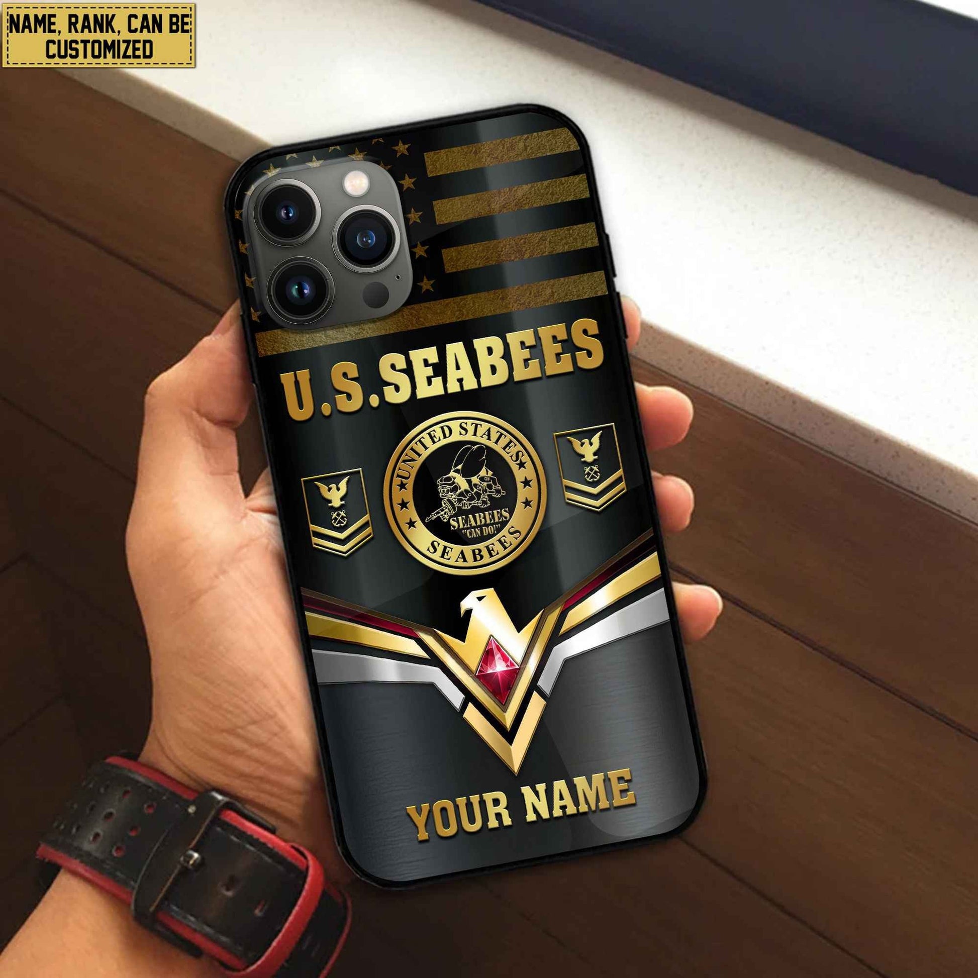 Premium Custom US Seabees Phone Case VPVC501709, Gifts For Seabees Veteran, Best Gifts On Father's Day, Armed Forces Day, Independence Day, Veterans Day.