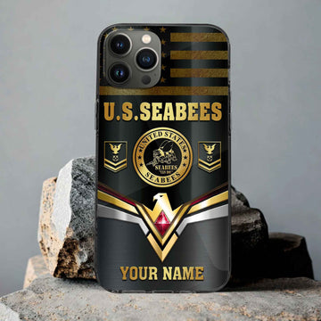 Premium Custom US Seabees Phone Case VPVC501709, Gifts For Seabees Veteran, Best Gifts On Father's Day, Armed Forces Day, Independence Day, Veterans Day.