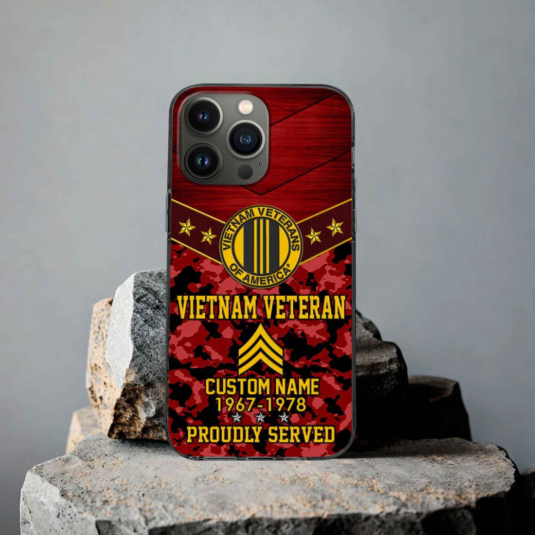 Premium Vietnam Veteran Phone Case VPVC501906, Custom Name, Rank, Year, Gifts For Vietnam Veteran, Best Gifts On Father's Day, Armed Forces Day, Independence Day, Veterans Day.
