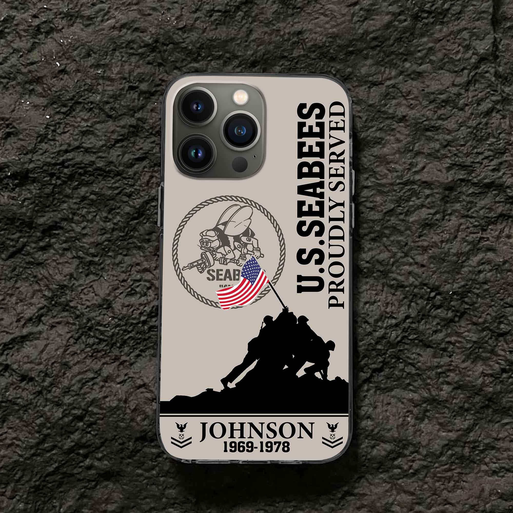 Premium Custom US Seabees Phone Case VPVC502609, Gifts For Seabees Veteran, Gifts For Dad, For Husband, Best Gifts On Father's Day, Armed Forces Day, Independence Day, Veterans Day.