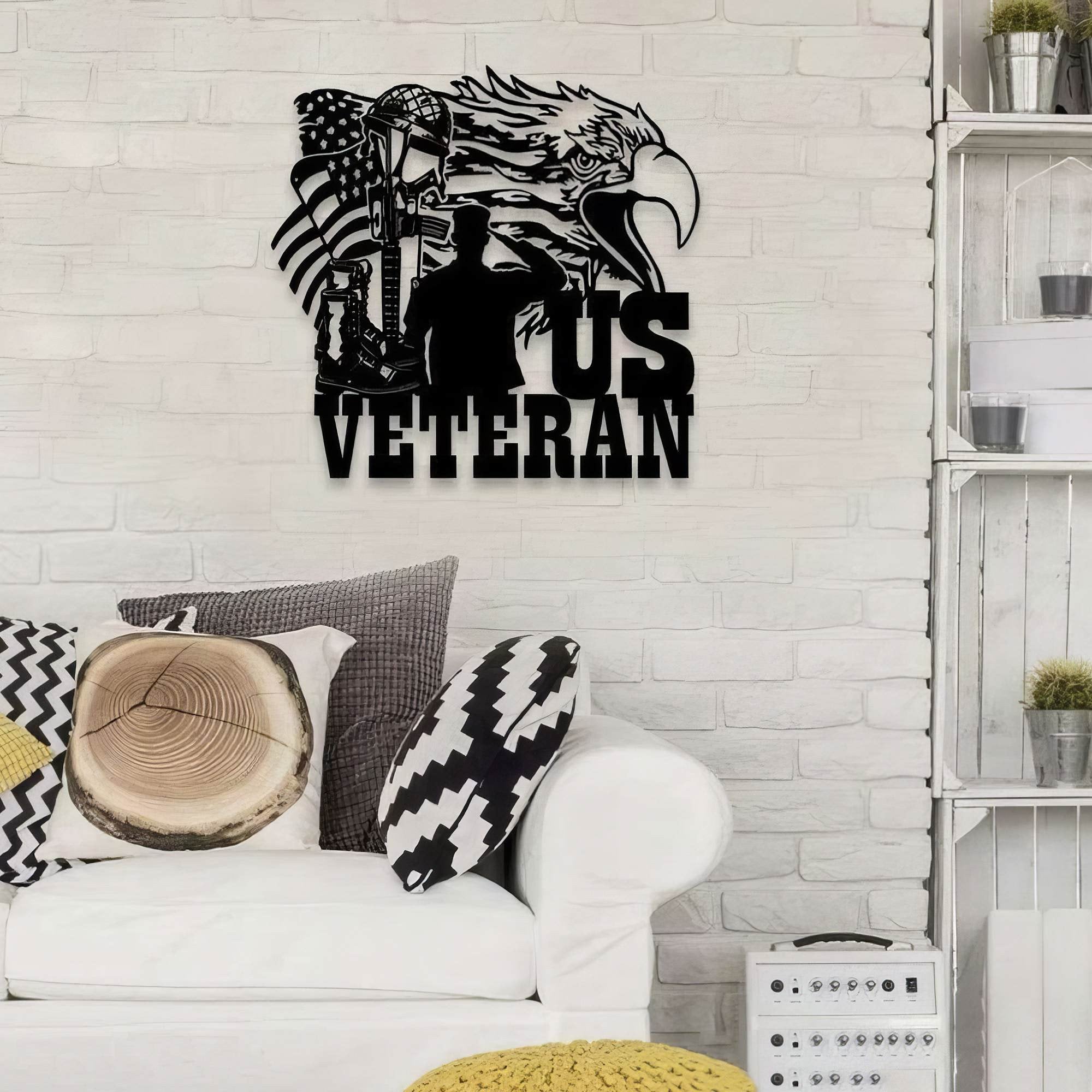 Premium US Veteran Metal Signs VPVC901108, Gifts For US Veterans, Proud US Veteran Sign Independence Day Veteran Day Patriotic Decor Gift