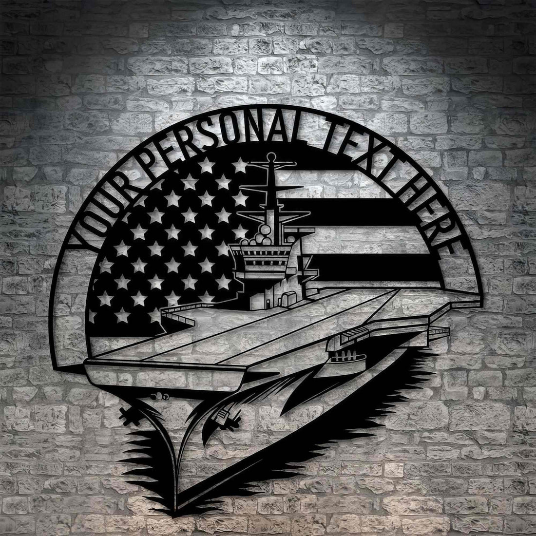 Premium Custom US Veteran Metal Signs VPVC901117, Gifts For US Veteran, US Aircraft Carrier Sign Battleship Navy Military Tribute Gift Veteran Day Patriotic Decor Gift