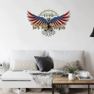 Premium US Veteran Metal Signs VPVC900501, Veteran We The People, Gifts For US Veterans, Cut Metal Sign, American Bald Eagle