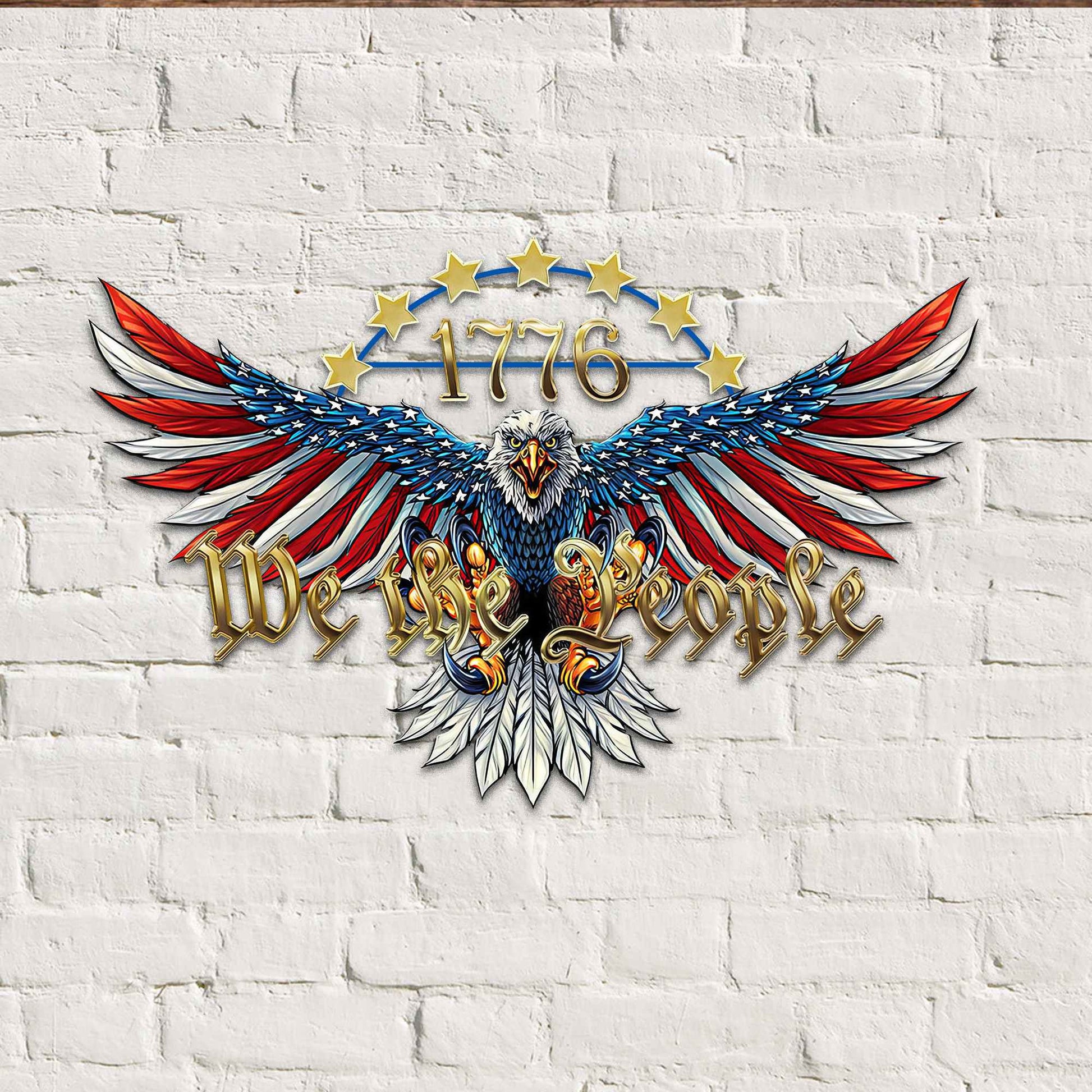Premium US Veteran Metal Signs VPVC900501, Veteran We The People, Gifts For US Veterans, Cut Metal Sign, American Bald Eagle