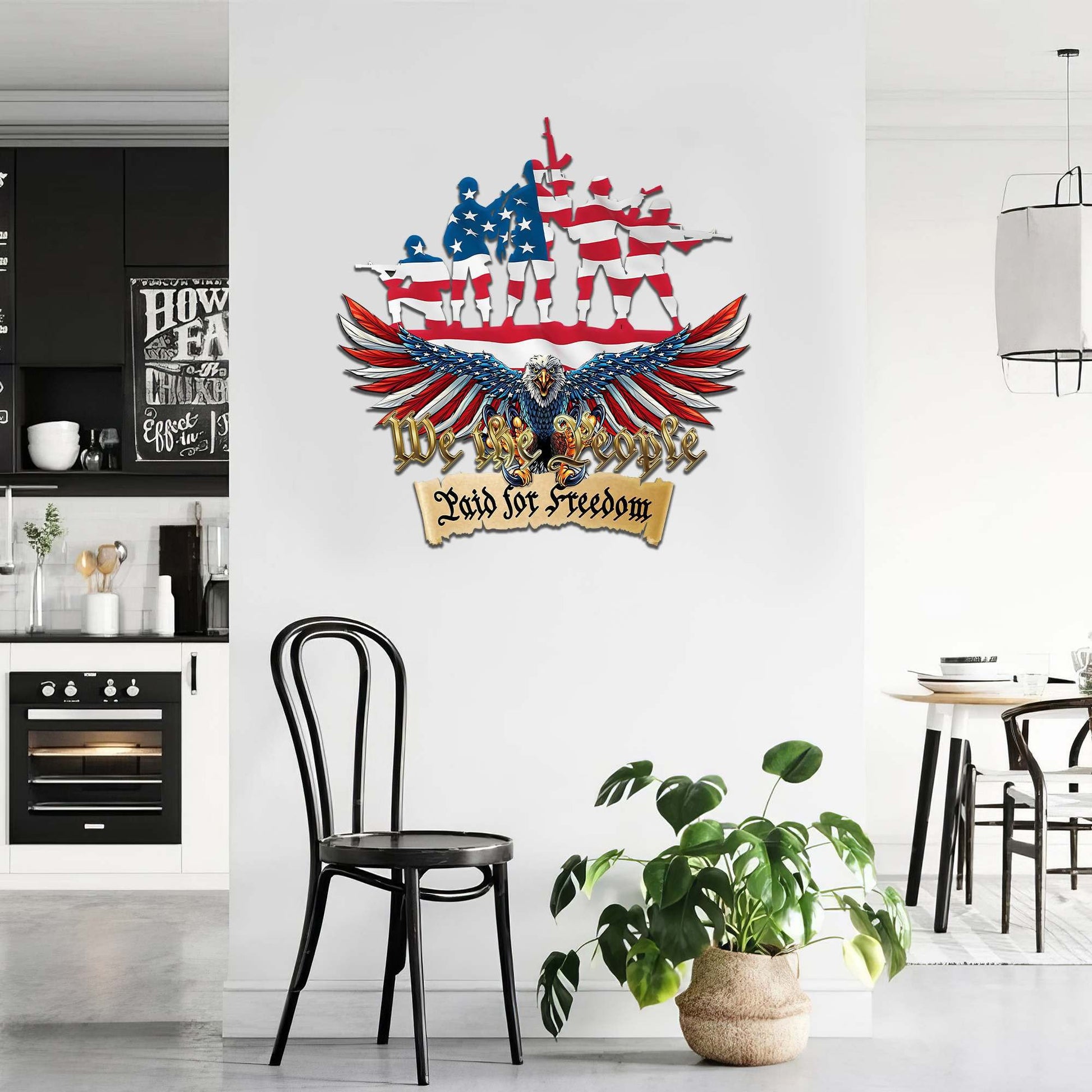 Premium US Veteran Metal Signs VPVC900601, Gifts For US Veterans, We The People Paid For Freedom, Cut Metal Sign, Gifts for Veterans