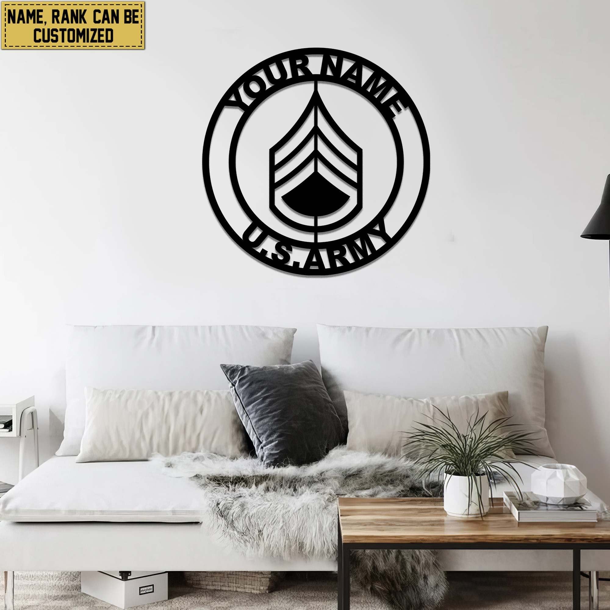 Premium Custom US Army Metal Signs VPVC900801, Gifts For Army Veteran