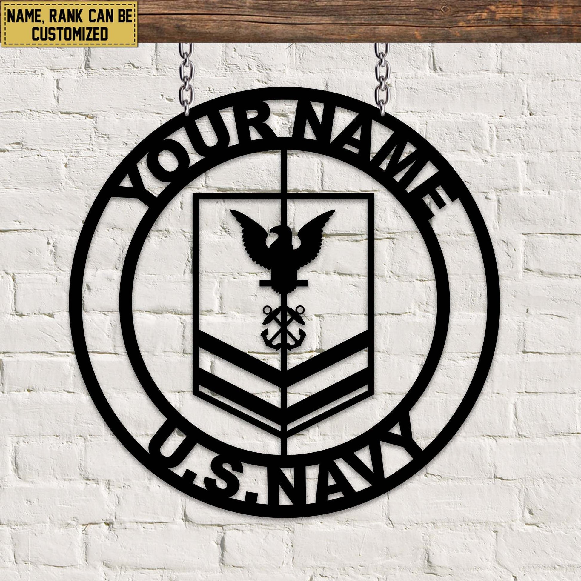 Premium Custom US Navy Metal Signs VPVC900802, Gifts For Navy Veteran