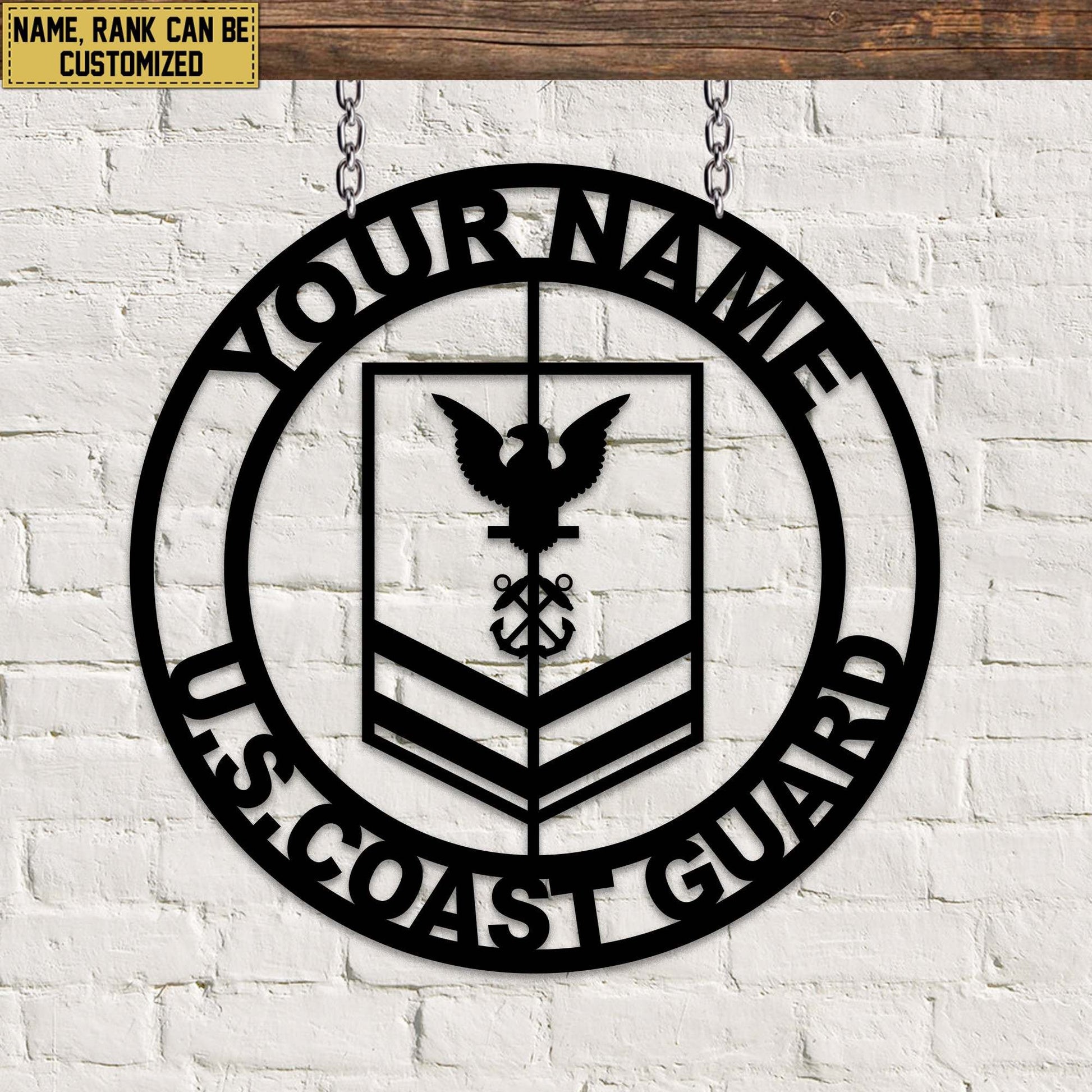 Premium Custom USCG Metal Signs VPVC900805, Gifts For Coast Guard Veteran
