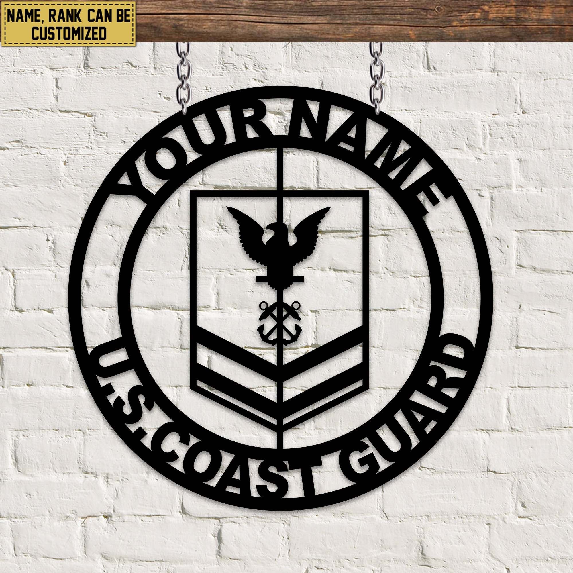 Premium Custom USCG Metal Signs VPVC900805, Gifts For Coast Guard Veteran