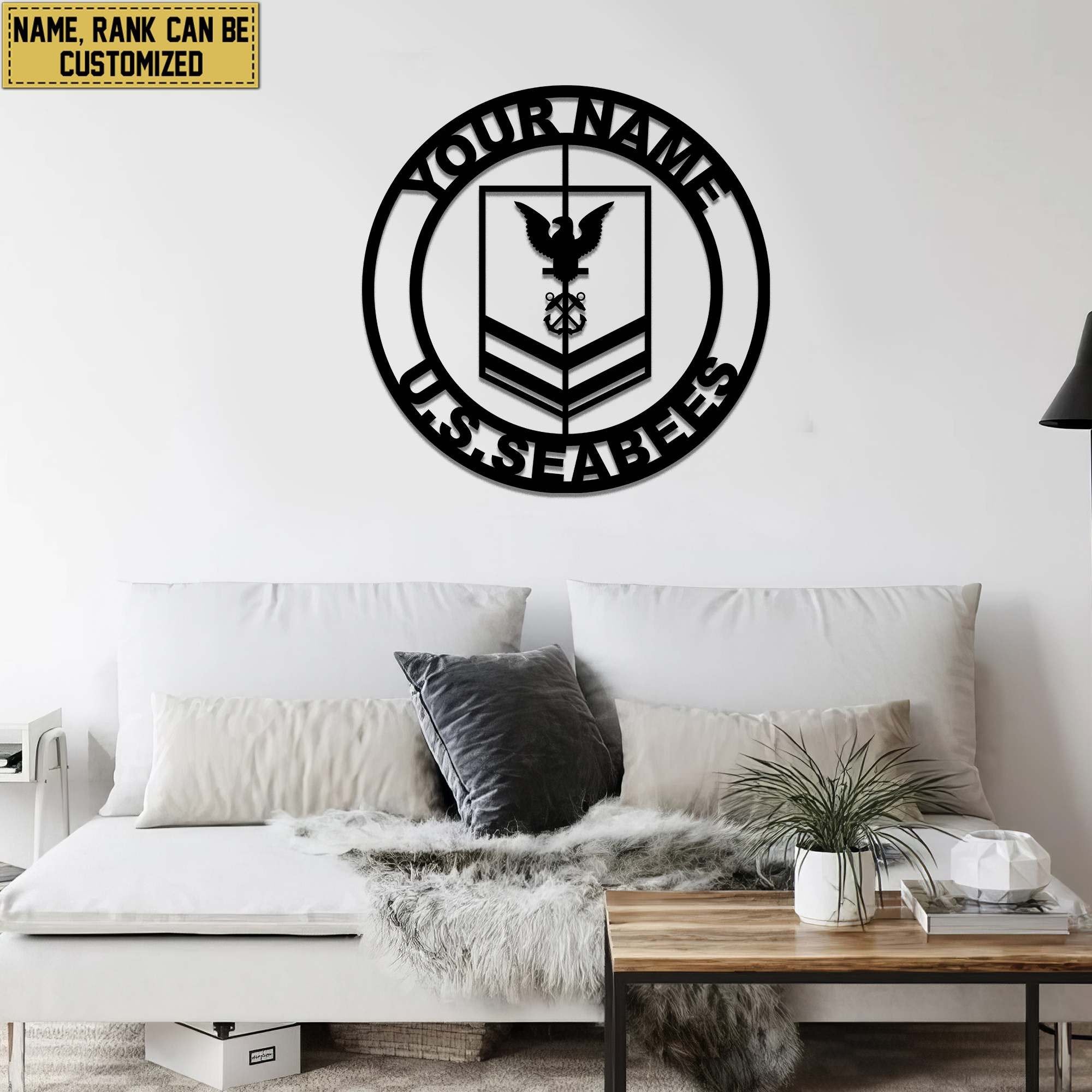 Premium Custom US Seabees Veteran Metal Signs VPVC900809, Gifts For Seabees Veteran