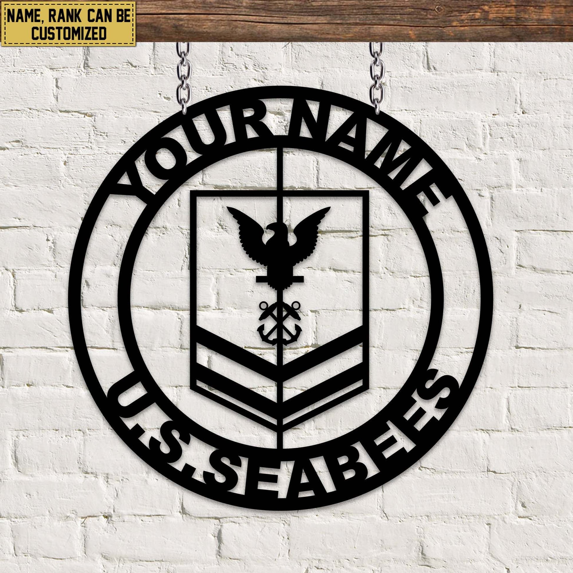 Premium Custom US Seabees Veteran Metal Signs VPVC900809, Gifts For Seabees Veteran