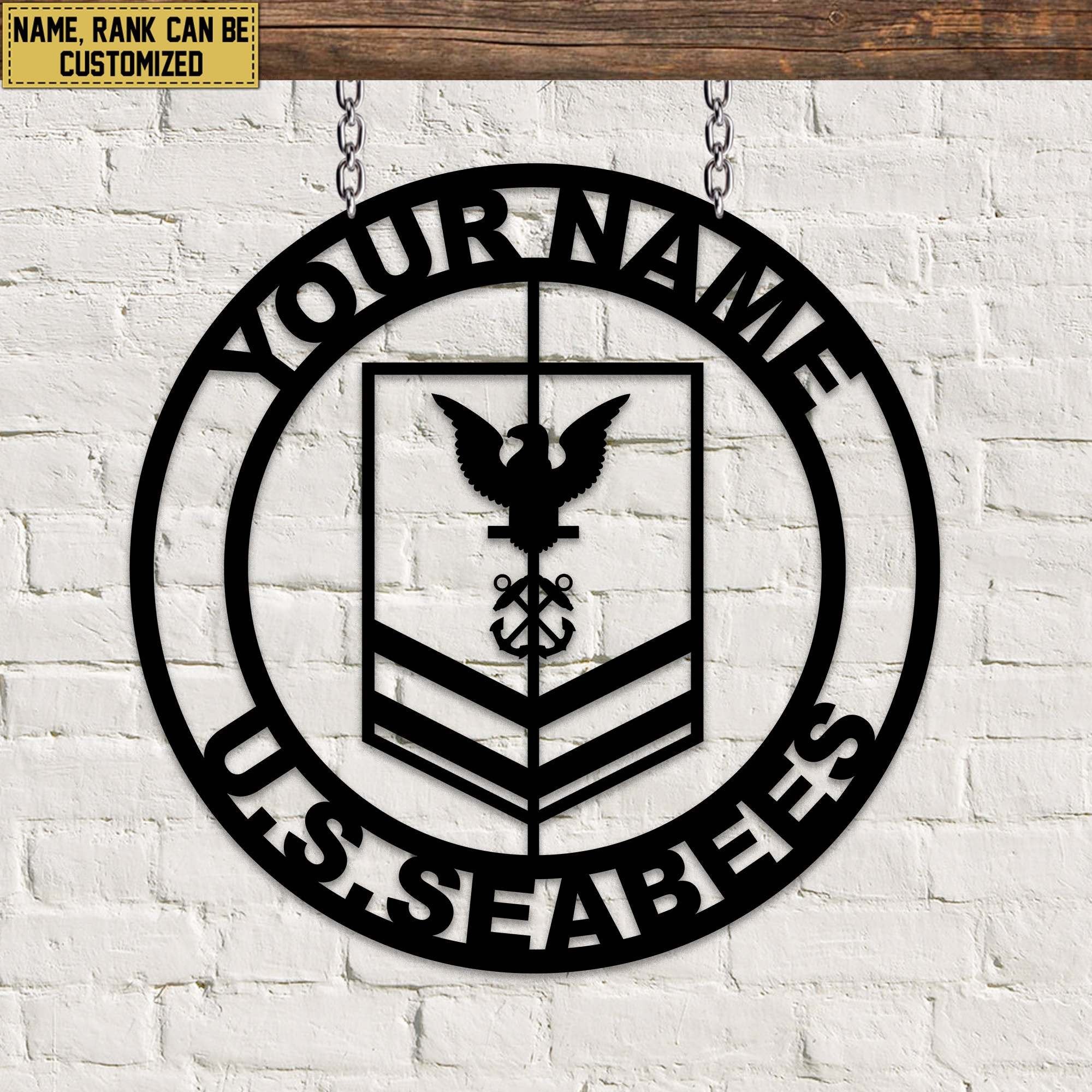 Premium Custom US Seabees Veteran Metal Signs VPVC900809, Gifts For Seabees Veteran