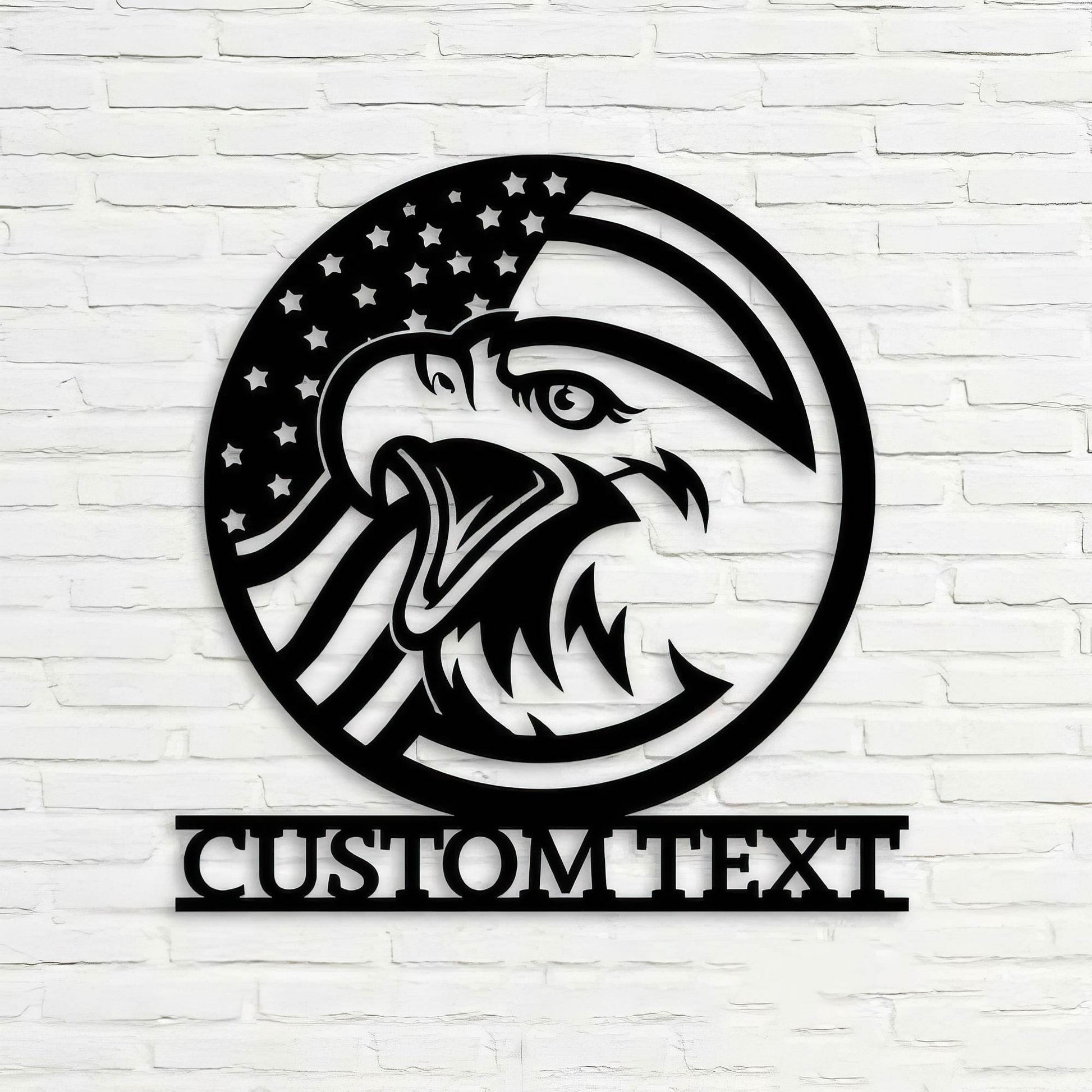 Premium Custom US Veteran Metal Signs VPVC901126, Gifts For Veteran, US Flag & Eagle Family Name or Address Sign Independence Day Veteran Day Patriotic Decor