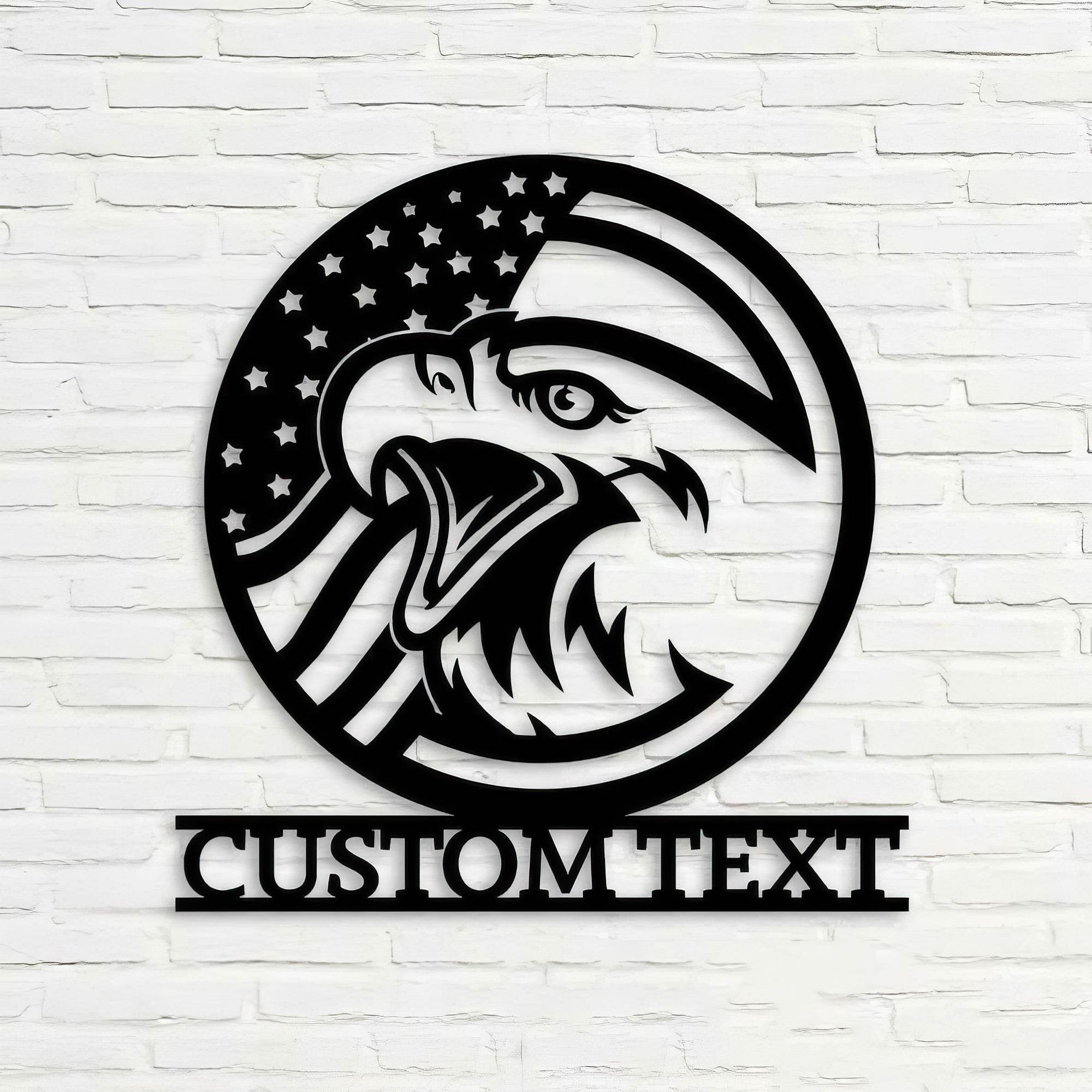 Premium Custom US Veteran Metal Signs VPVC901126, Gifts For Veteran, US Flag & Eagle Family Name or Address Sign Independence Day Veteran Day Patriotic Decor