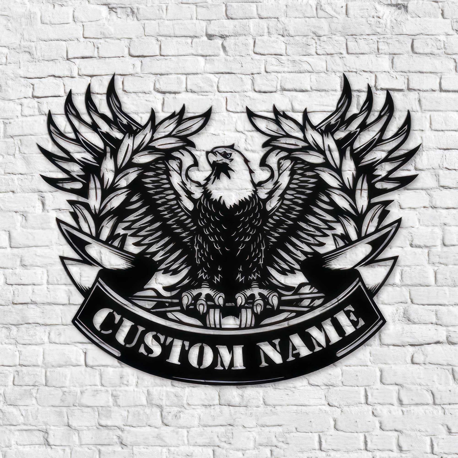 Premium Custom US Veteran Metal Signs VPVC901127, Gifts For Veteran, US Flag & Eagle Sign Independence Day Veteran Day Patriotic Decor