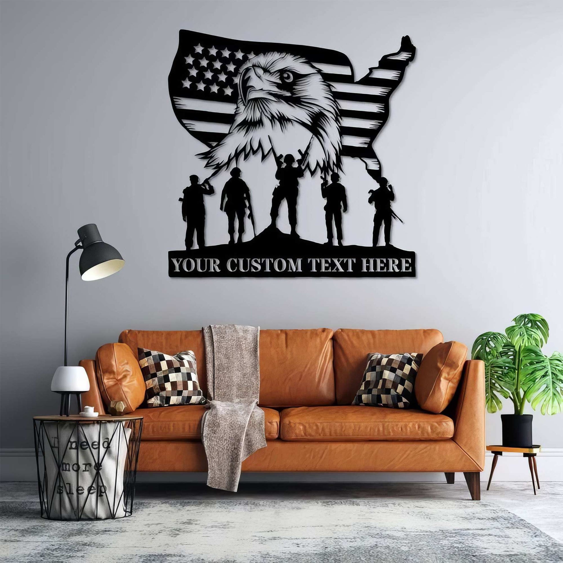 Premium Custom US Veteran Metal Signs VPVC901129, Gifts For Veteran, US Flag Military Eagle Sign Veteran Day Patriotic Decor Gift